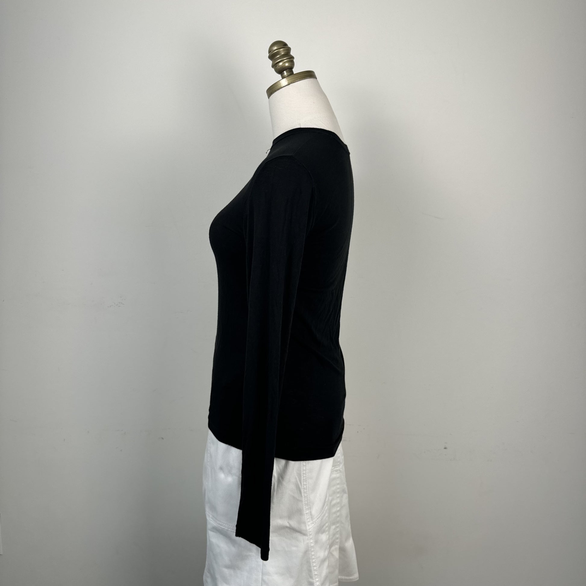 Uniqlo Black Thin Knit Slinky High Neck Long Sleeve Top – view 4