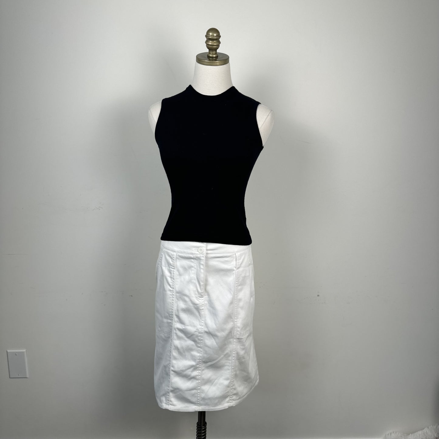 Black Wool Sleeveless Knit Vest Top