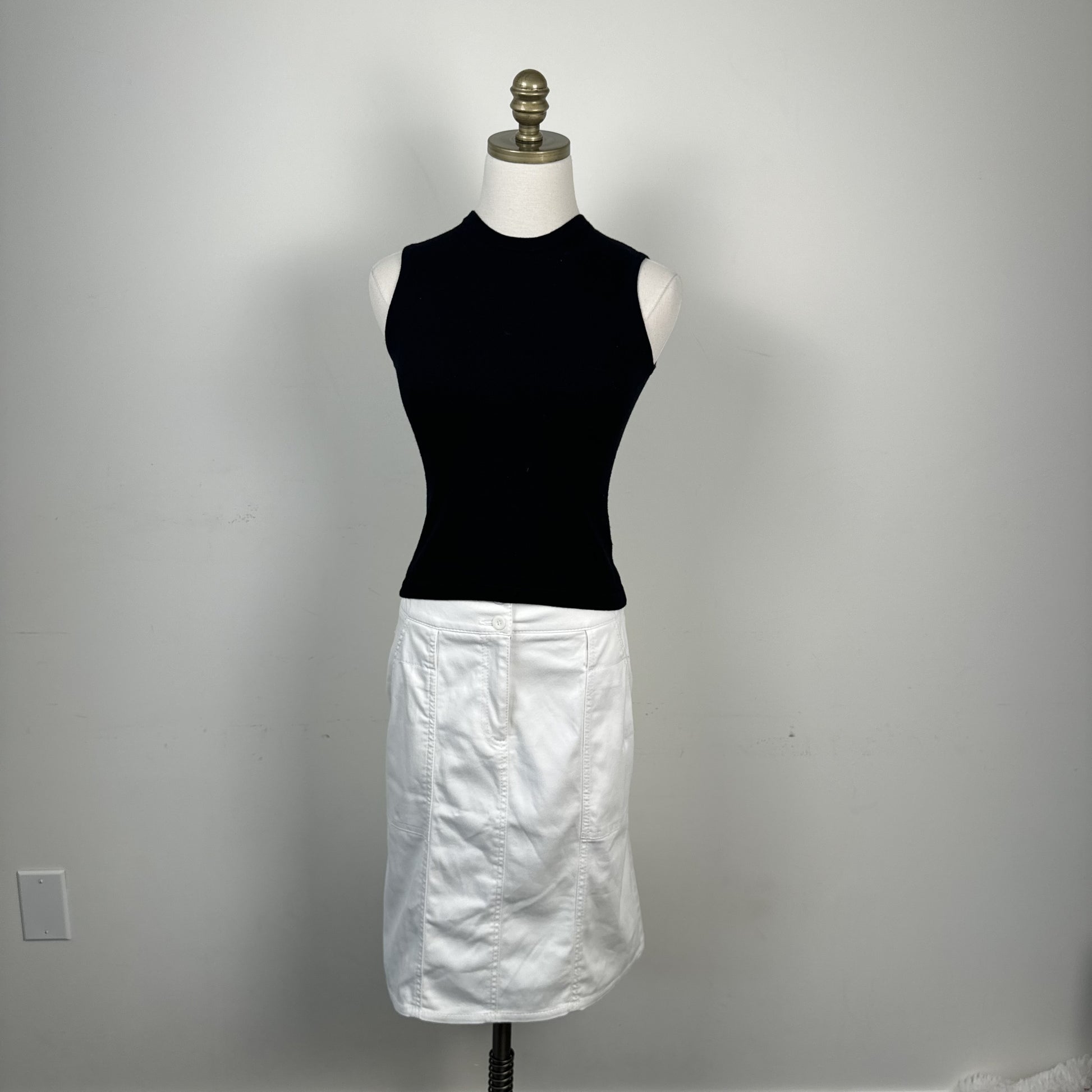 Black Wool Sleeveless Knit Vest Top