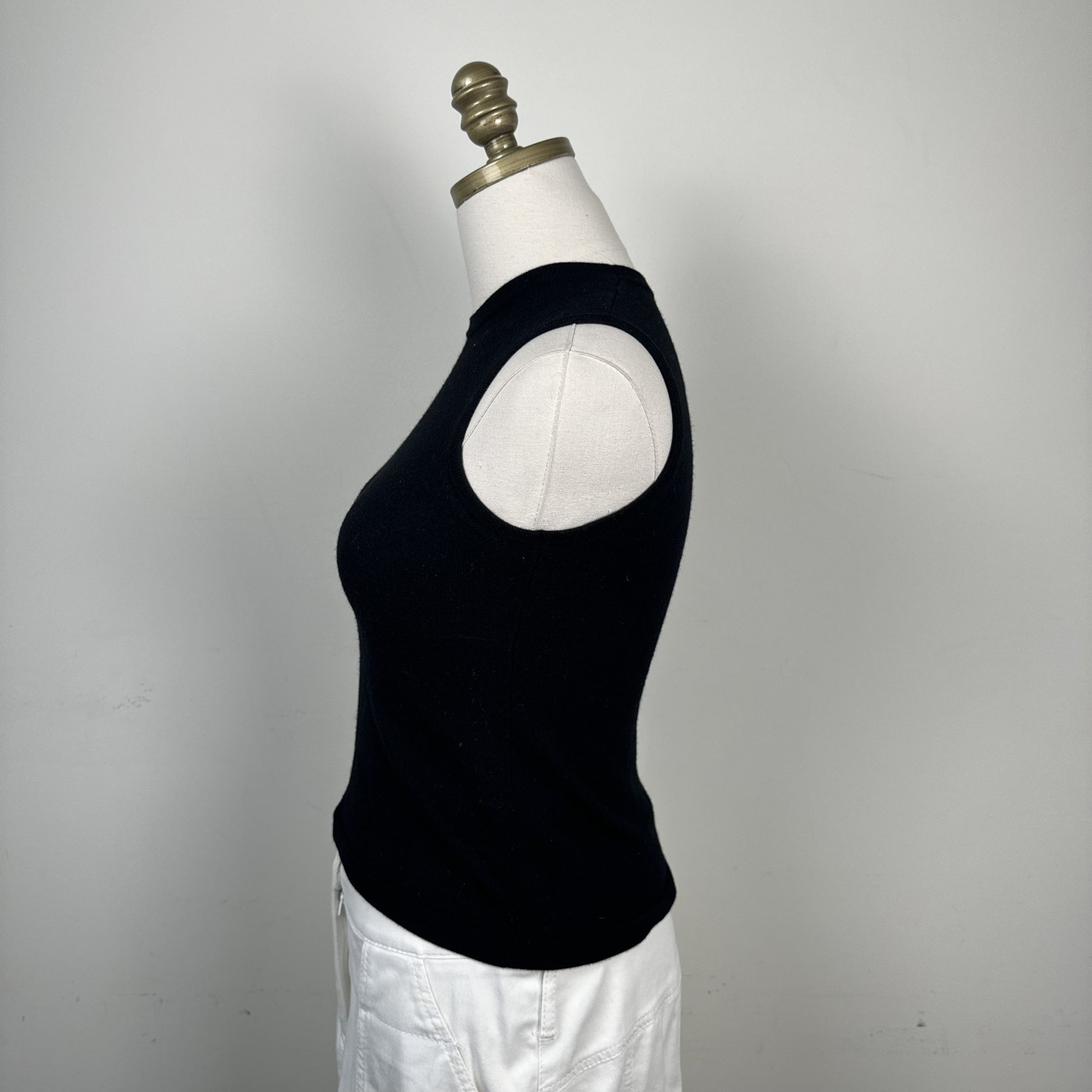 Black Wool Sleeveless Knit Vest Top – view 5