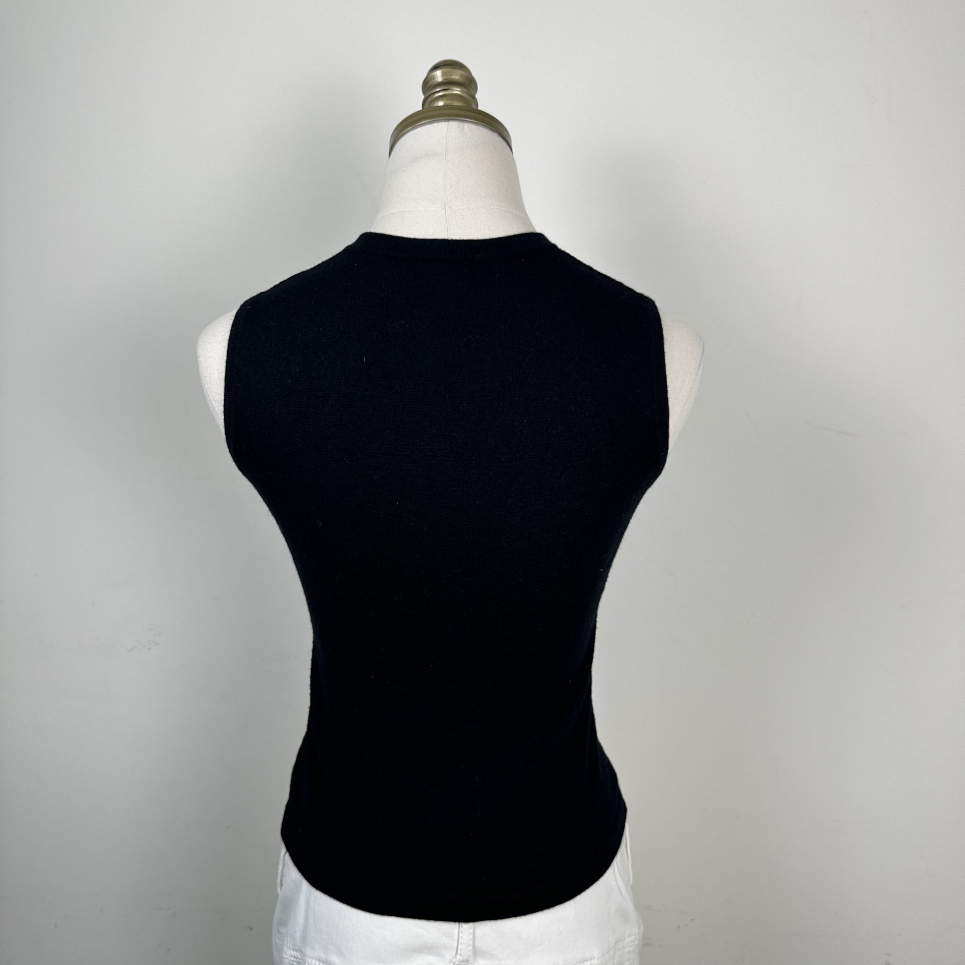 Black Wool Sleeveless Knit Vest Top – view 6