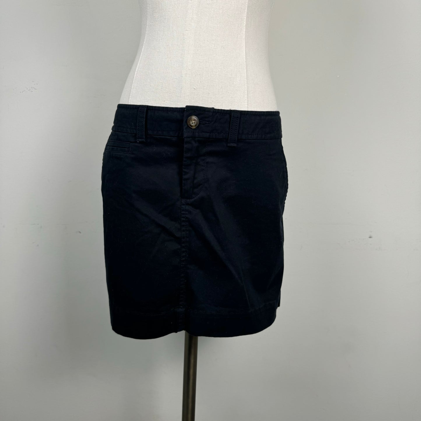 Black Cotton Mini Skirt