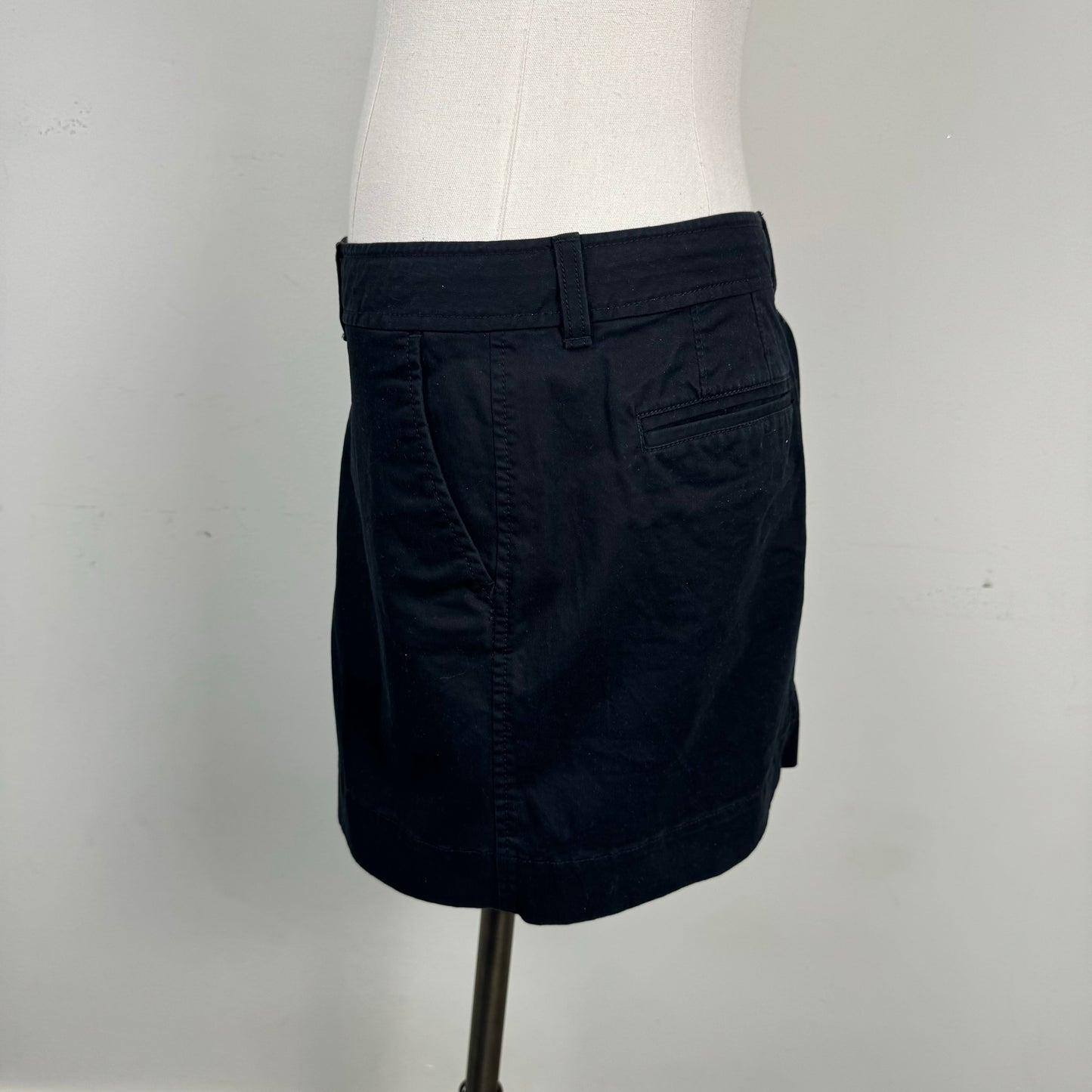 Black Cotton Mini Skirt