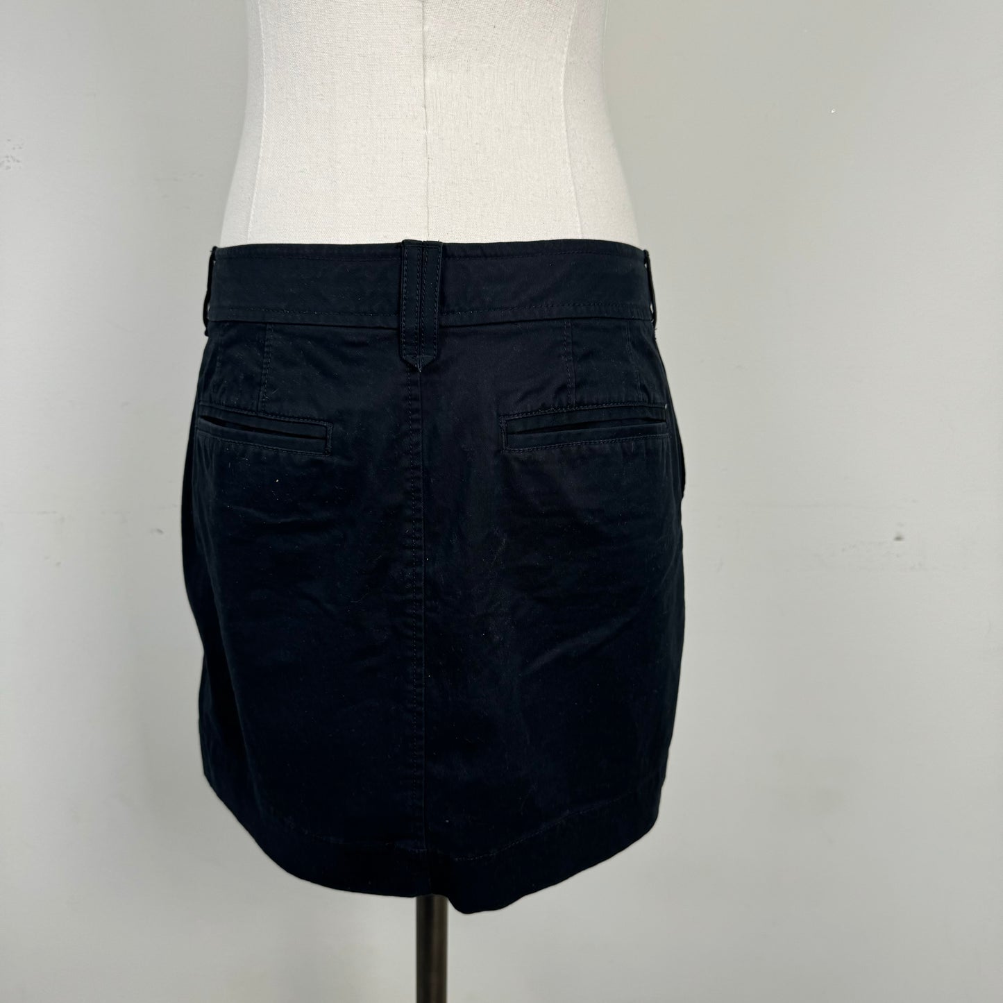 Black Cotton Mini Skirt