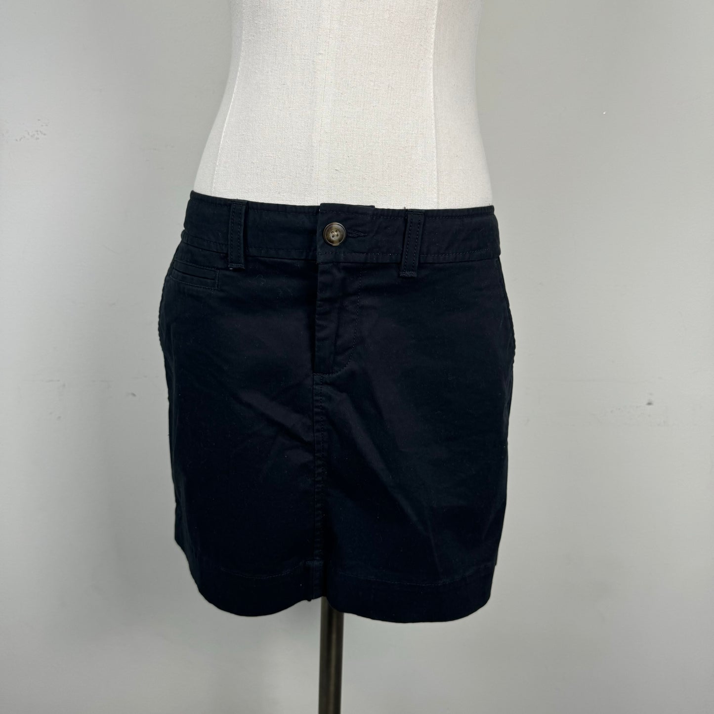Black Cotton Mini Skirt