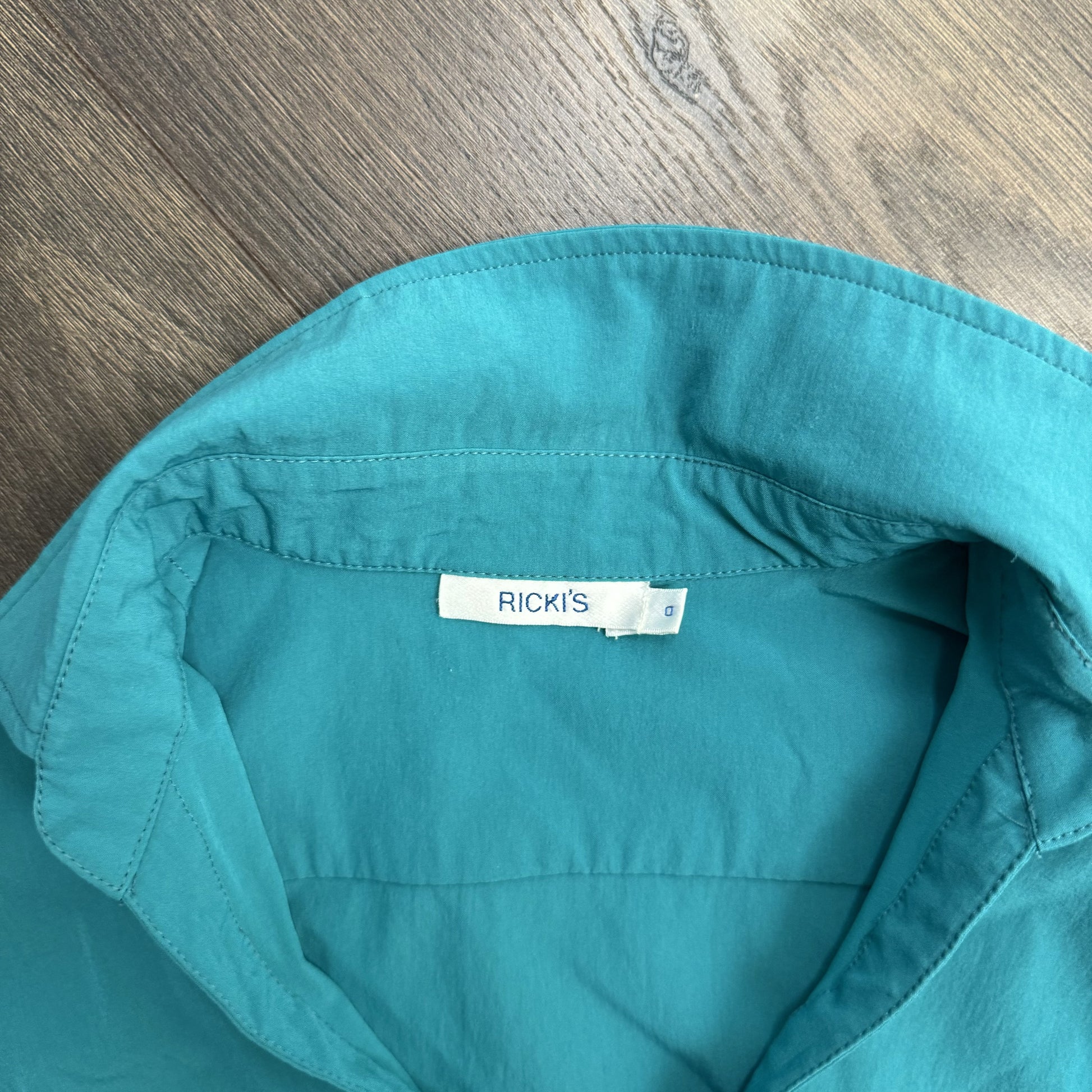 Teal Fitted Short Sleeve Button Up Shirt – view 7
