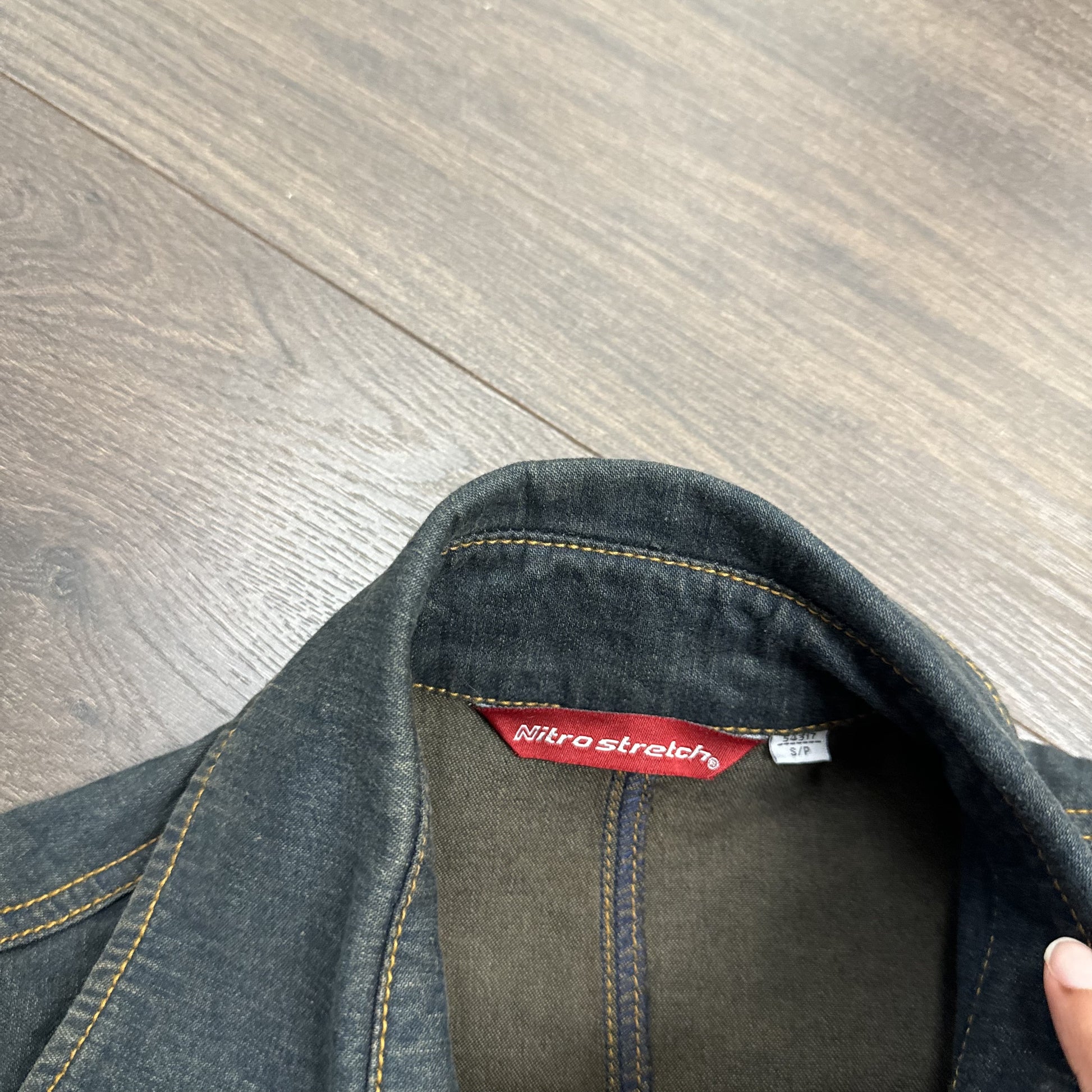 Vintage Nitrostretch Faded Mud Wash Double Breasted Denim Blazer – view 9