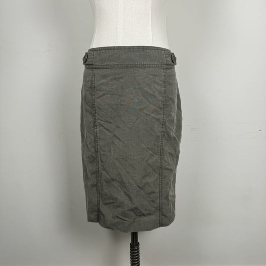 Vintage Cleo Olive Green Button Waist Midi Skirt