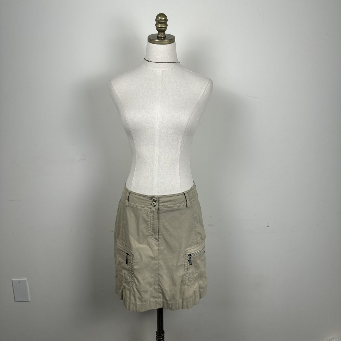 Vintage Jamie Sadock Beige Cargo Midi Skirt – view 2
