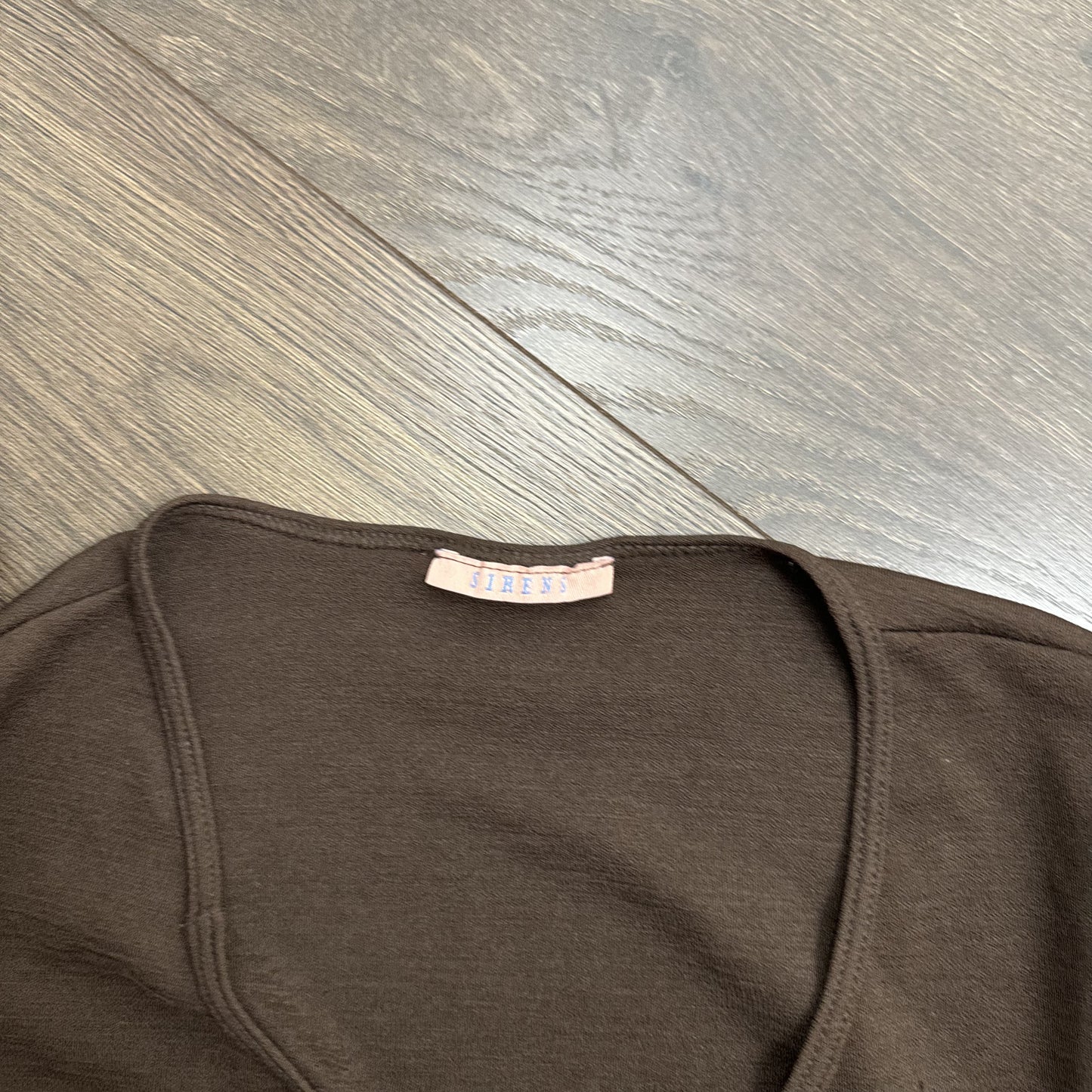 Vintage Brown Open Front Bell Sleeve Tie Detail Top – view 9