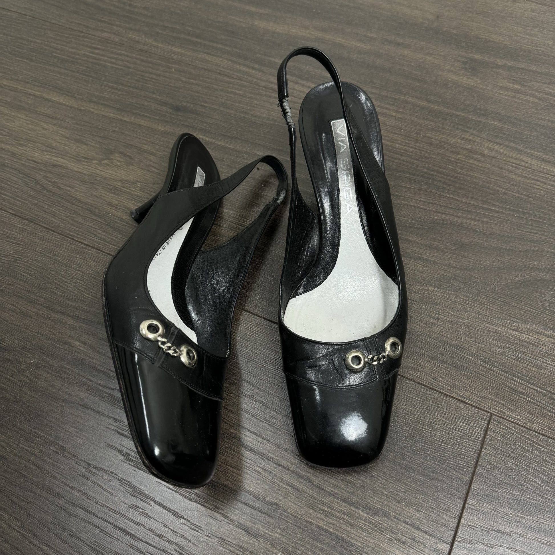 Vintage Via Spiga Made in Italy Chain Link Kitten Heels – view 3