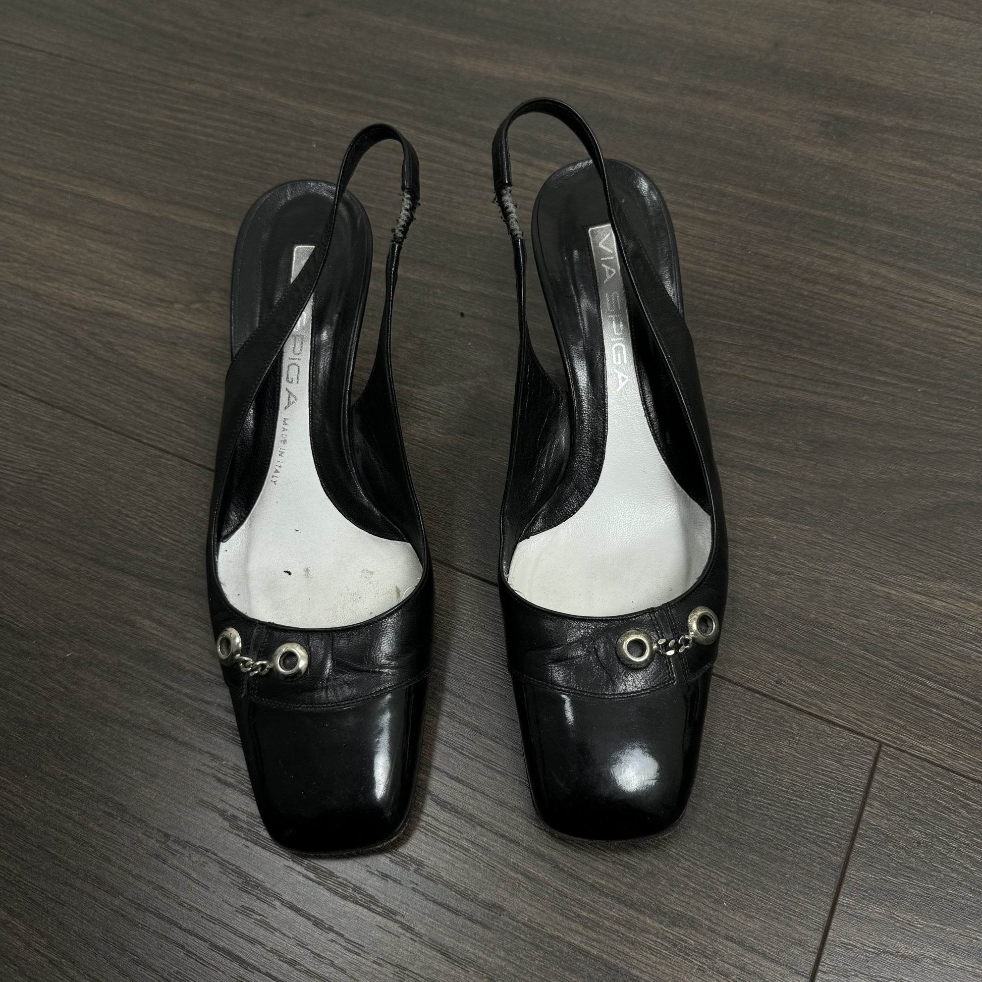 Vintage Via Spiga Made in Italy Chain Link Kitten Heels – view 4