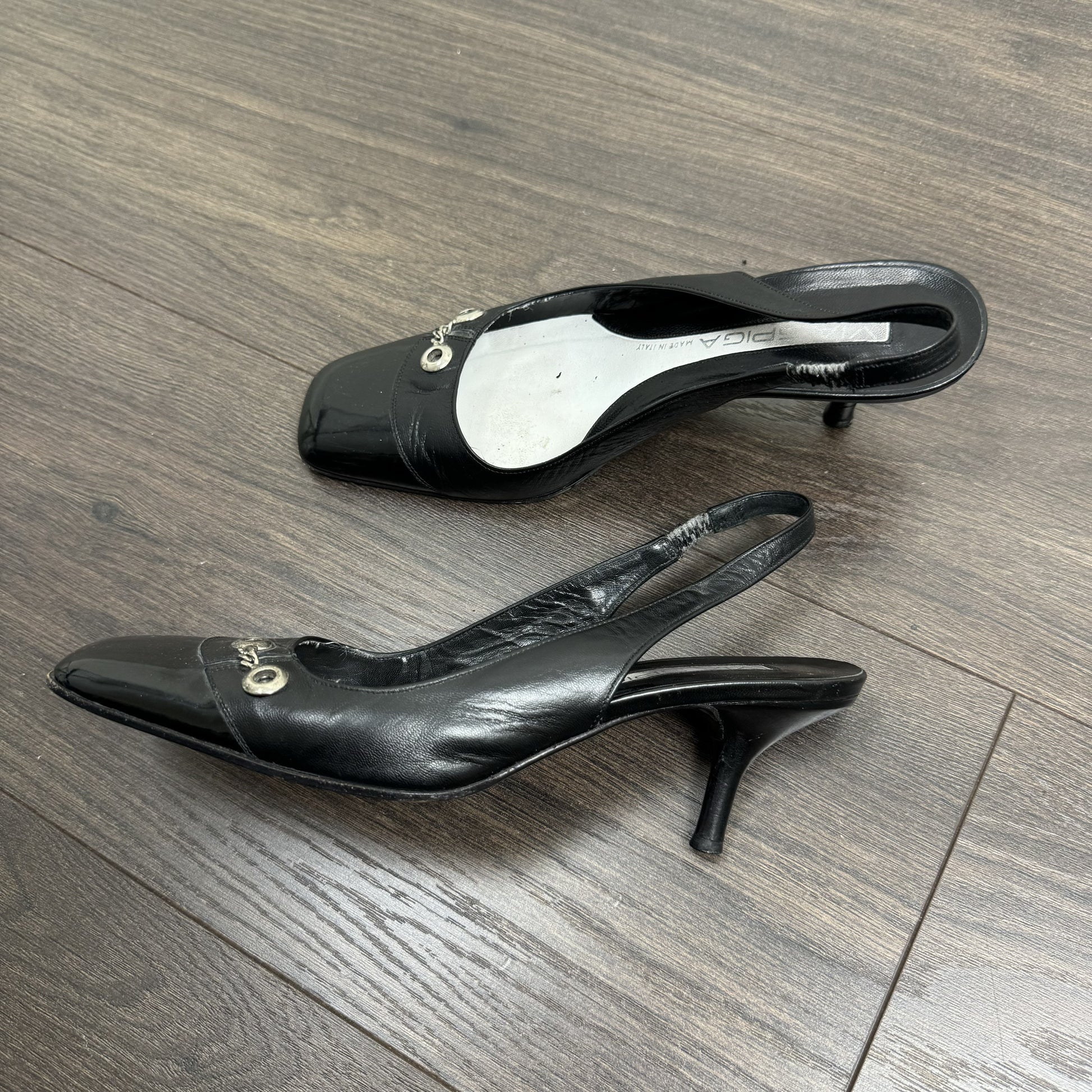 Vintage Via Spiga Made in Italy Chain Link Kitten Heels – view 6