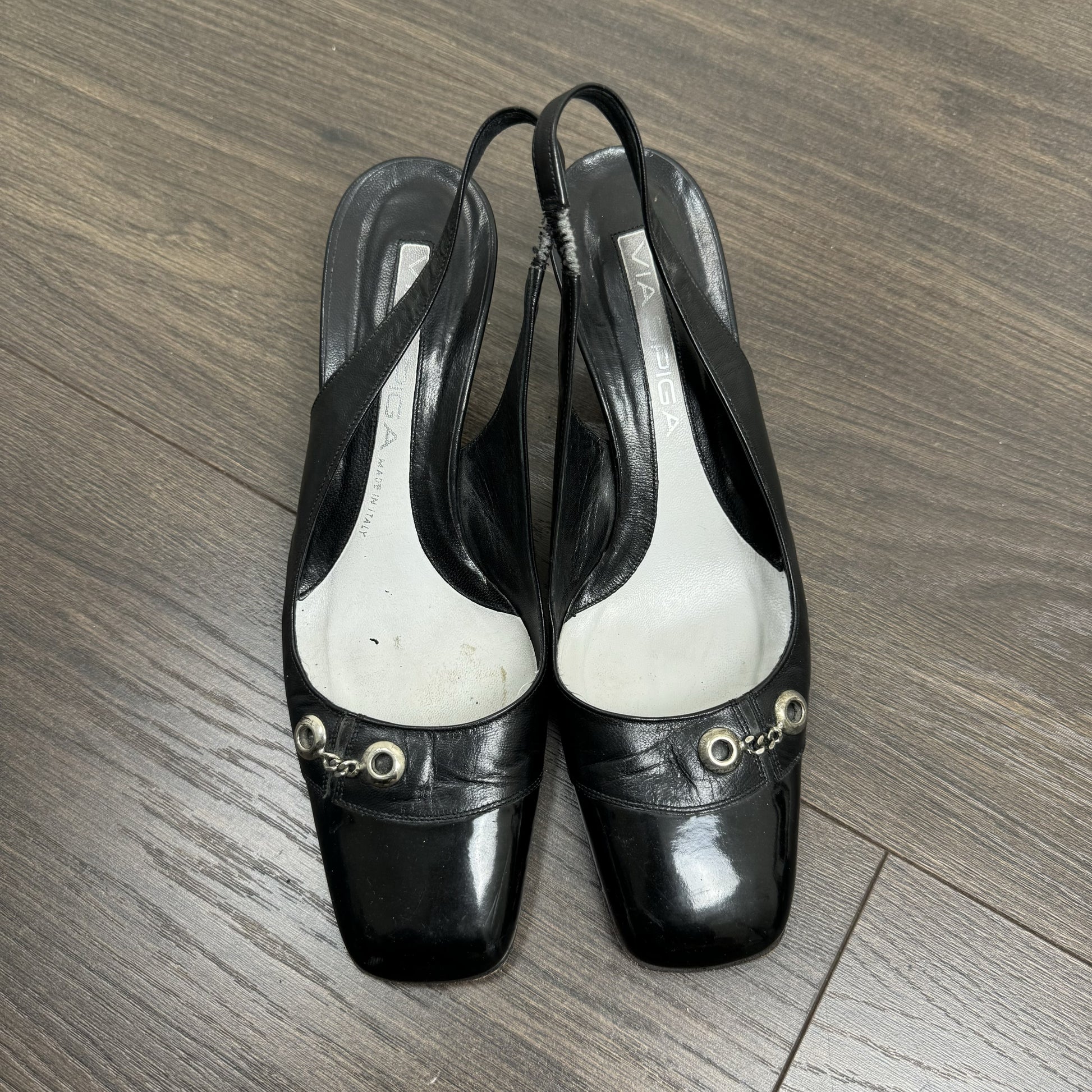 Vintage Via Spiga Made in Italy Chain Link Kitten Heels – view 8