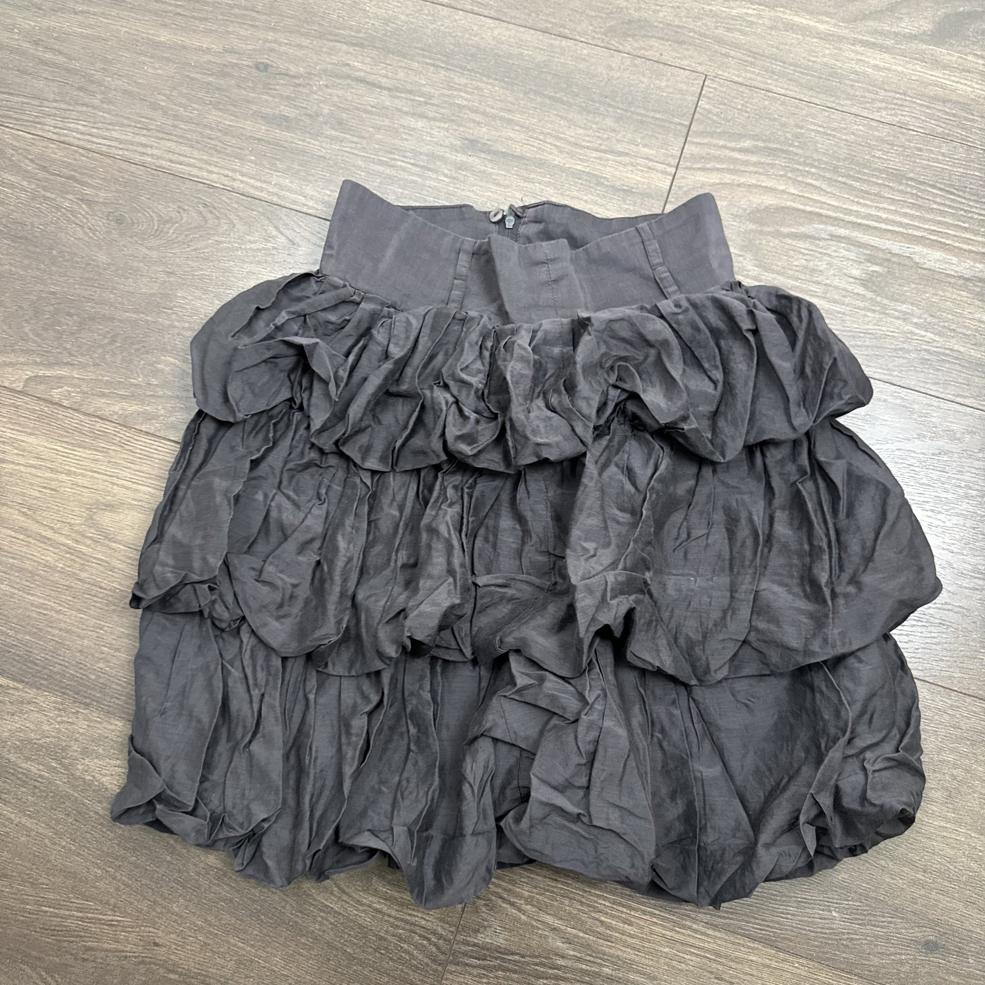 H&M Dark Grey Purple Tone Ruffled Layered Midi Skirt – view 6