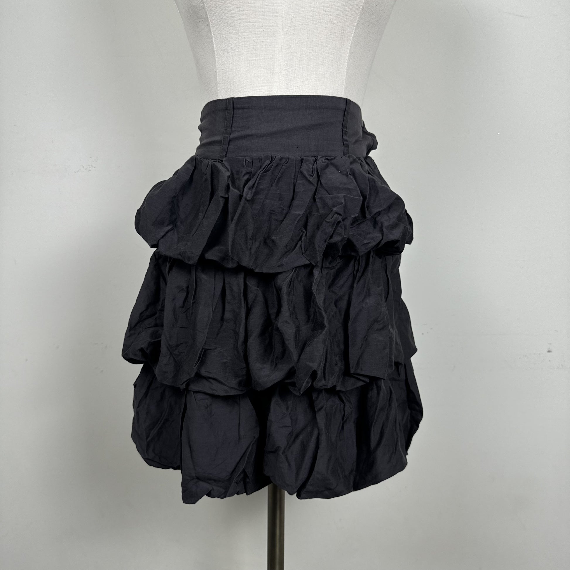 H&M Dark Grey Purple Tone Ruffled Layered Midi Skirt