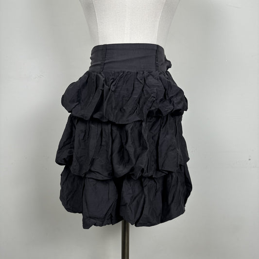 H&M Dark Grey Purple Tone Ruffled Layered Midi Skirt