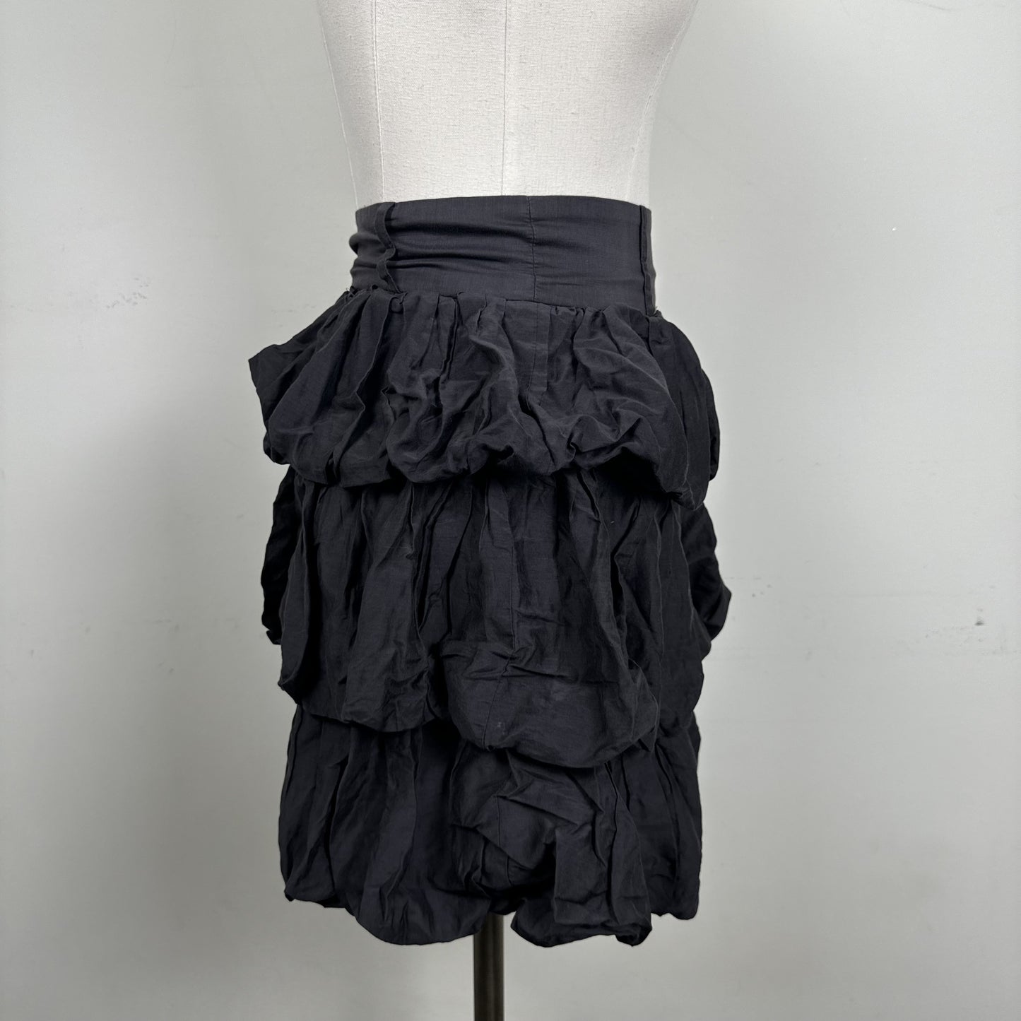 H&M Dark Grey Purple Tone Ruffled Layered Midi Skirt – view 2