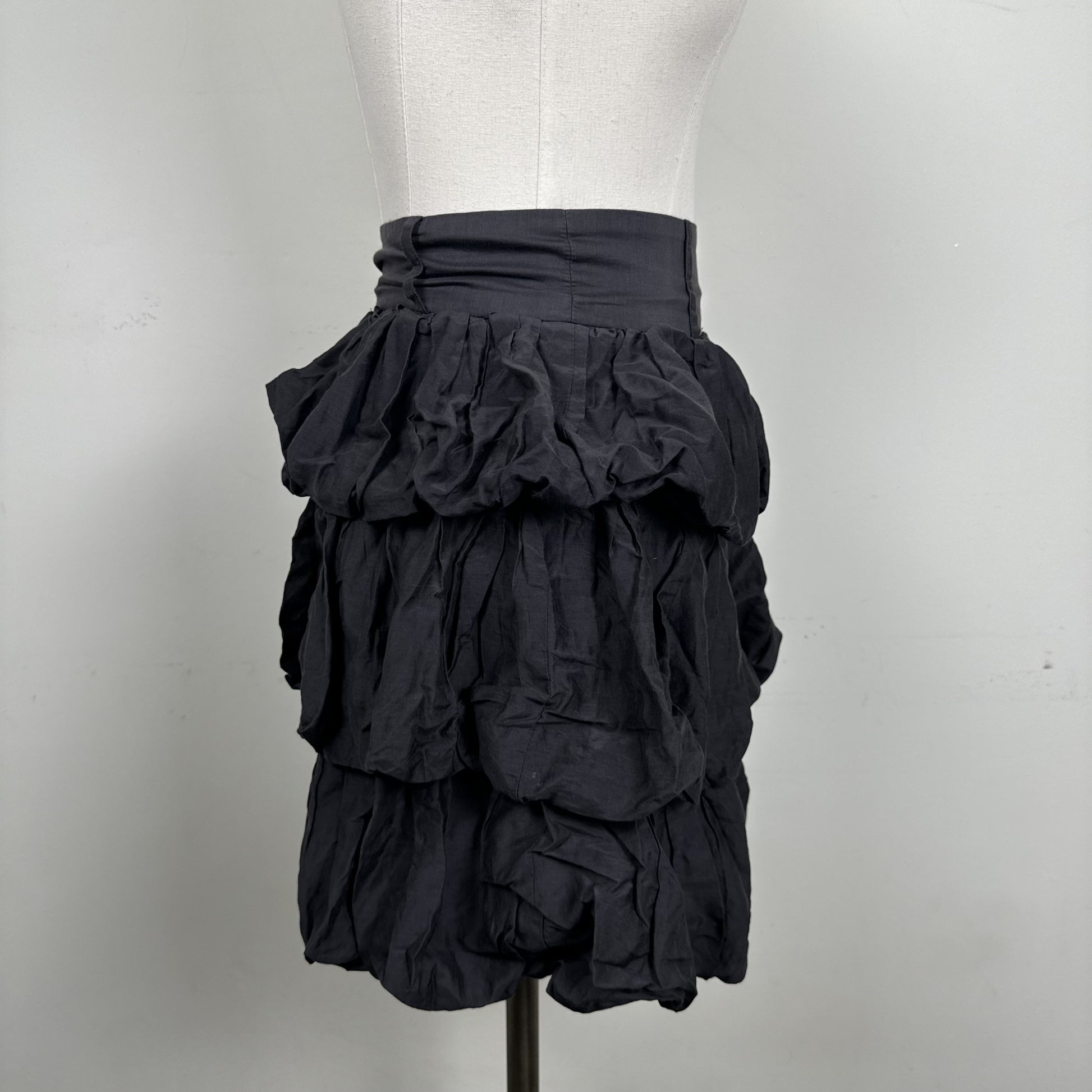 H&M Dark Grey Purple Tone Ruffled Layered Midi Skirt – view 2