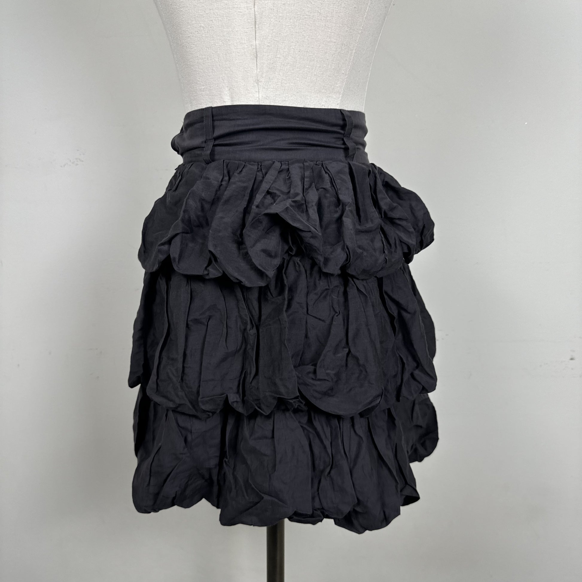 H&M Dark Grey Purple Tone Ruffled Layered Midi Skirt – view 3