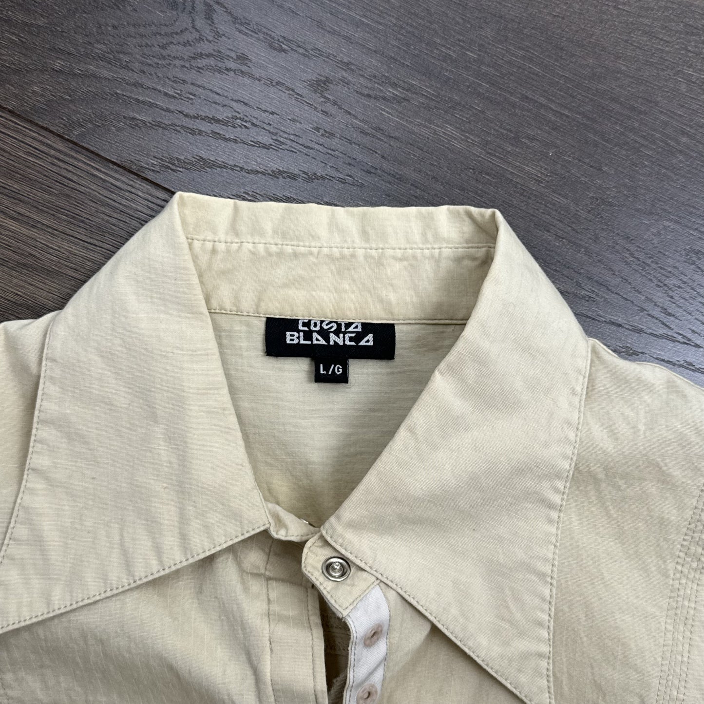 Vintage Costa Blanca Cream Cotton Button Up Shirt – view 10