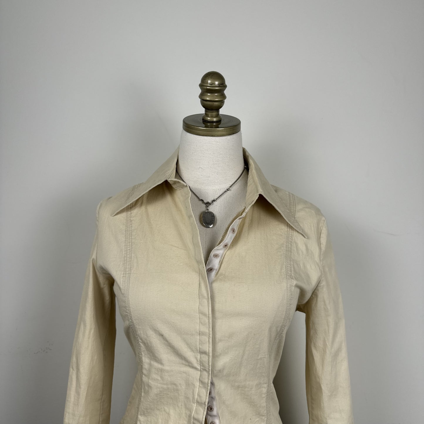 Vintage Costa Blanca Cream Cotton Button Up Shirt – view 11