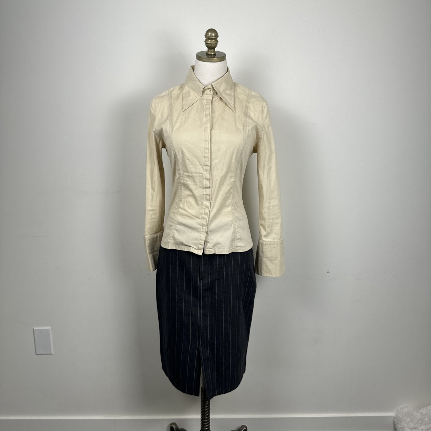 Vintage Costa Blanca Cream Cotton Button Up Shirt – view 6