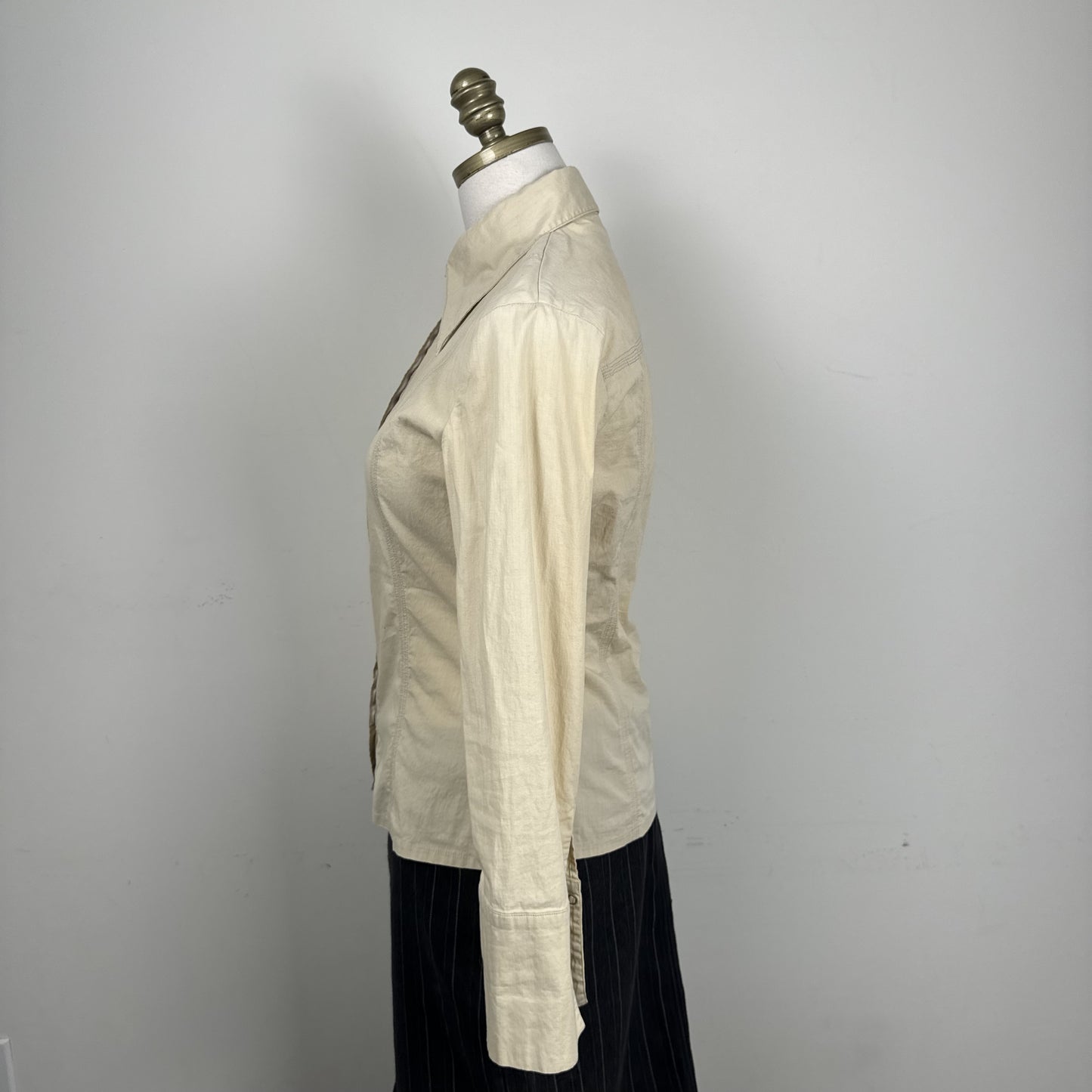 Vintage Costa Blanca Cream Cotton Button Up Shirt – view 8