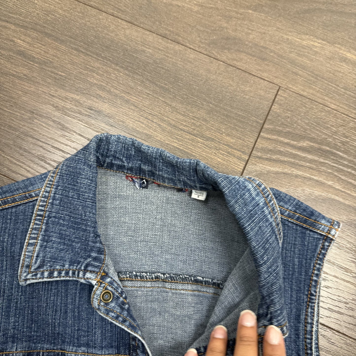 Vintage Tommy Hilfiger 90s Dark Denim Fitted Midi Dress – view 5