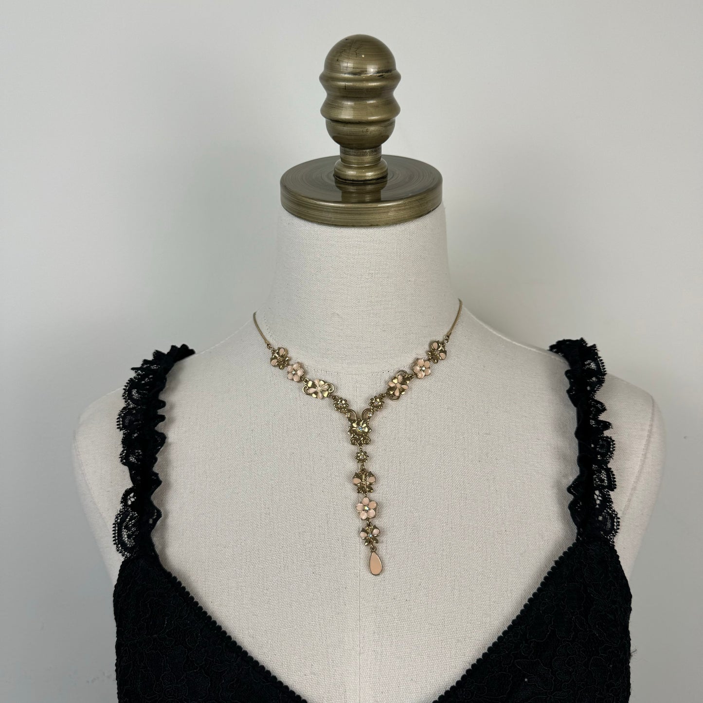 Golden Floral Beaded Statement Necklace