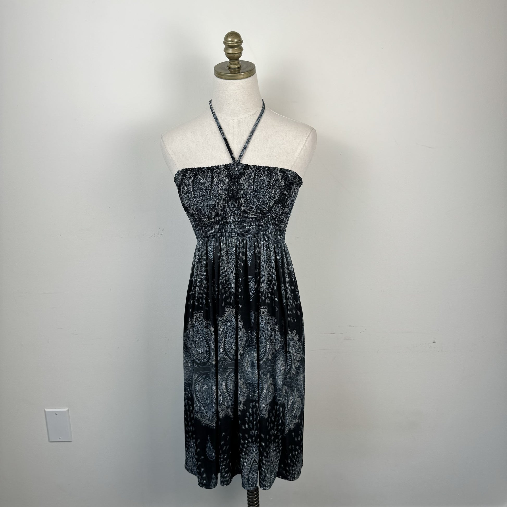 Vintage Candy Couture Paisley Print Halter Mini Dress / Skirt – view 2