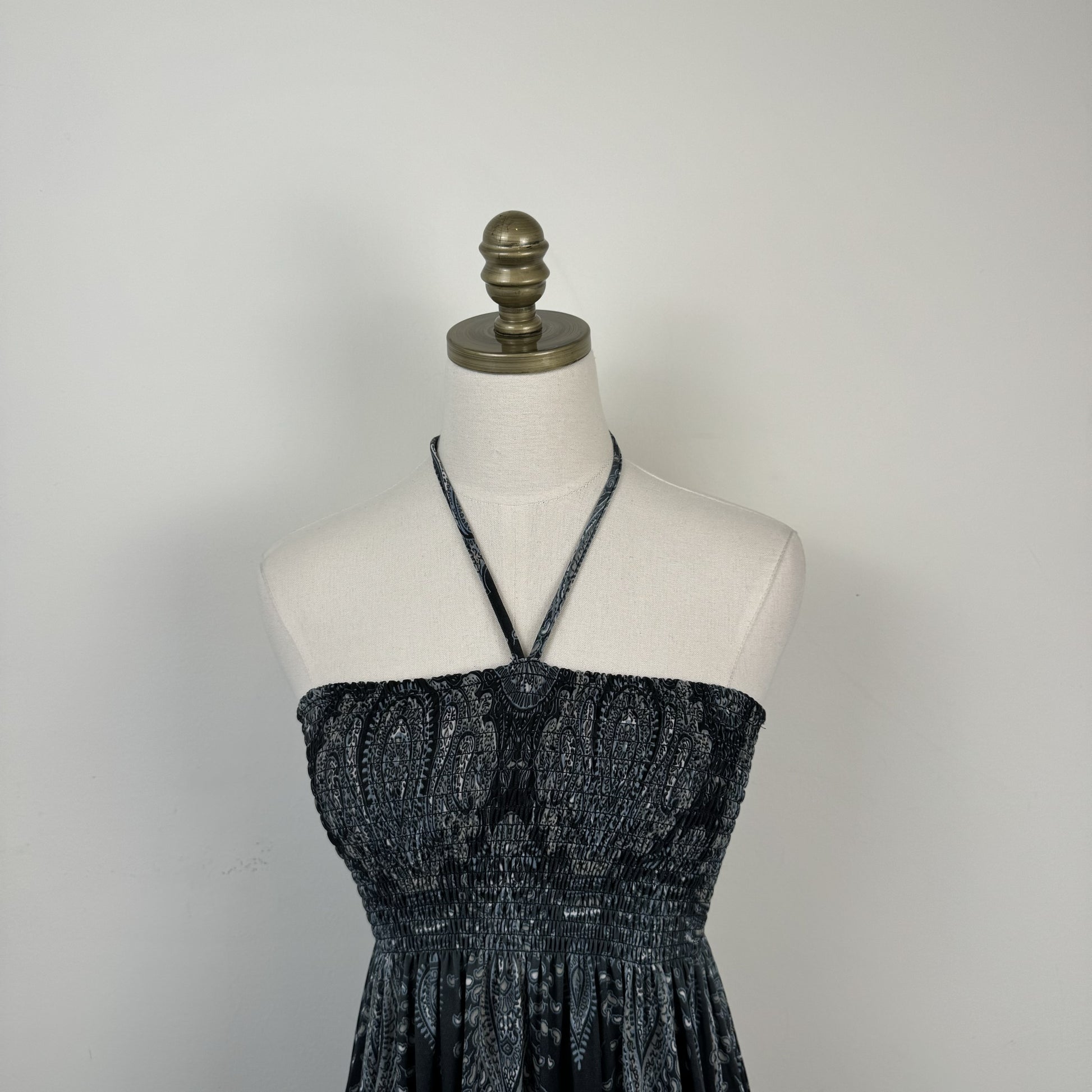 Vintage Candy Couture Paisley Print Halter Mini Dress / Skirt – view 9