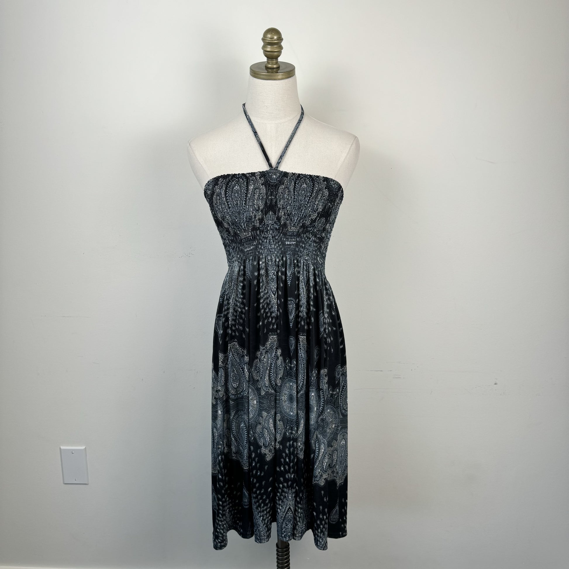 Vintage Candy Couture Paisley Print Halter Mini Dress / Skirt – view 3