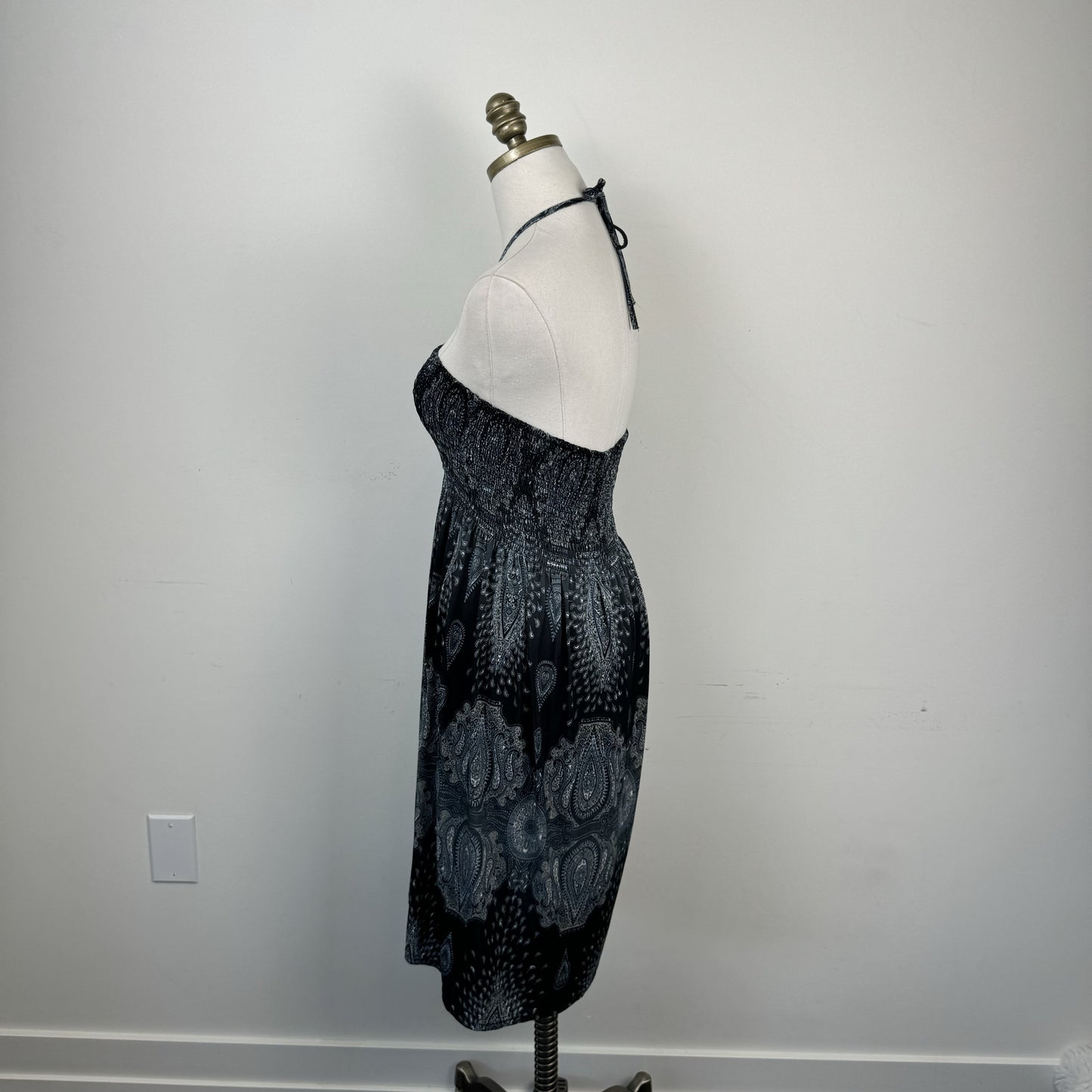 Vintage Candy Couture Paisley Print Halter Mini Dress / Skirt – view 4