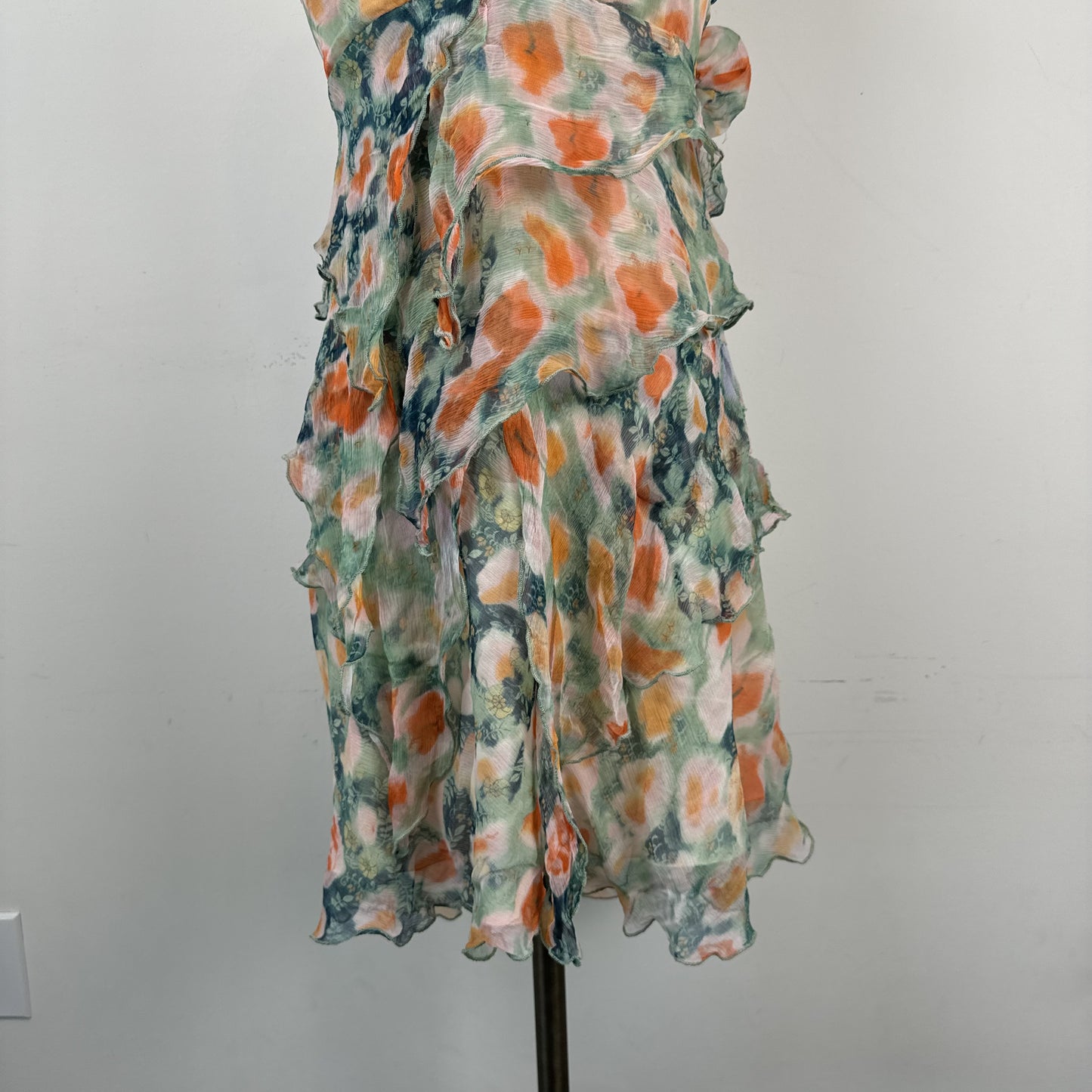 Patrizia Pepe Silk Chiffon Babydoll Mesh Overlay Ruffle Dress – view 3