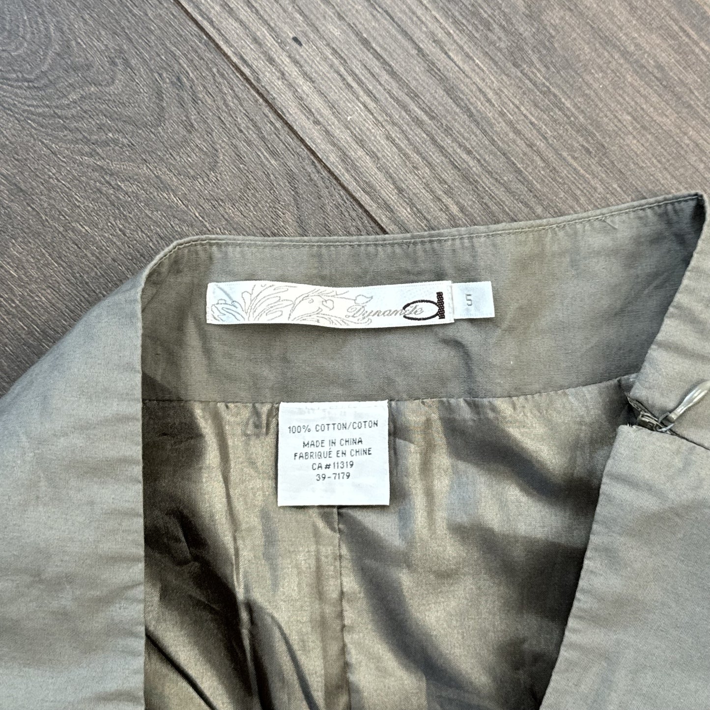 Vintage Dynamite Olive Green Embroidered Midi Skirt – view 6