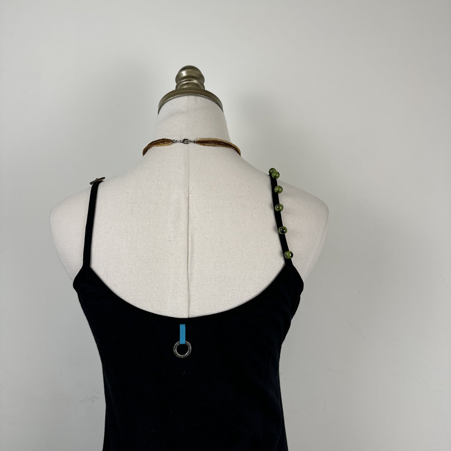 Vintage Save The Queen Green Beaded Mesh Embroidered Babydoll Slip Top – view 11
