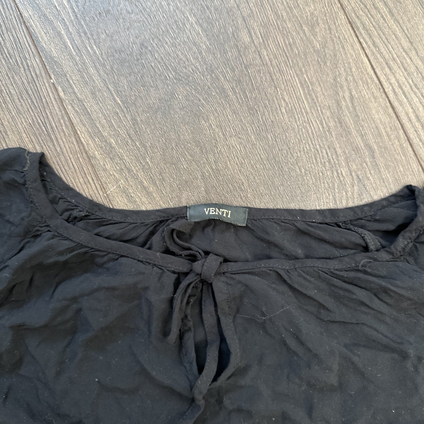 Black Off Shoulder Bell Sleeve Top with Lace Mesh Detail – view 6