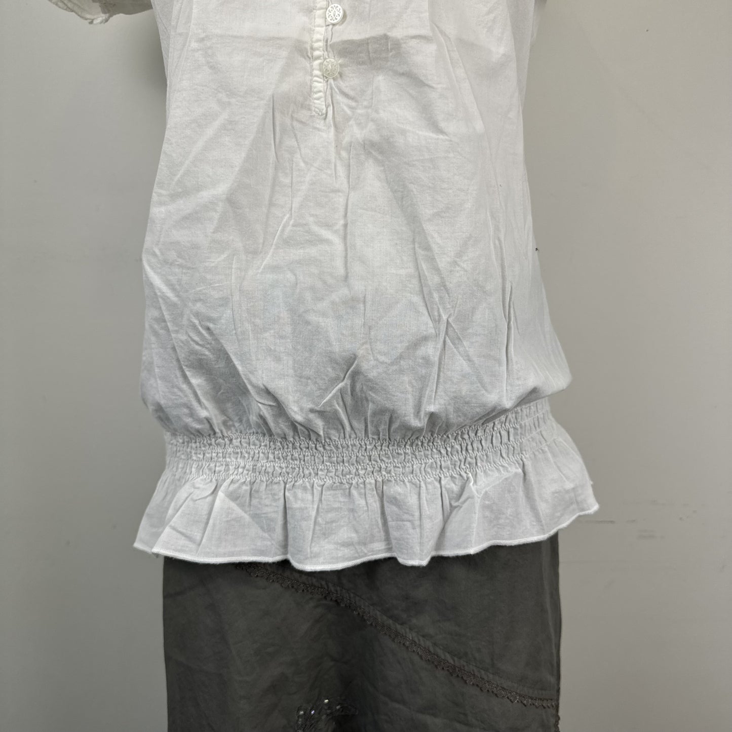 Esprit White Linen Off Shoulder Tie Up Beaded Top – view 9