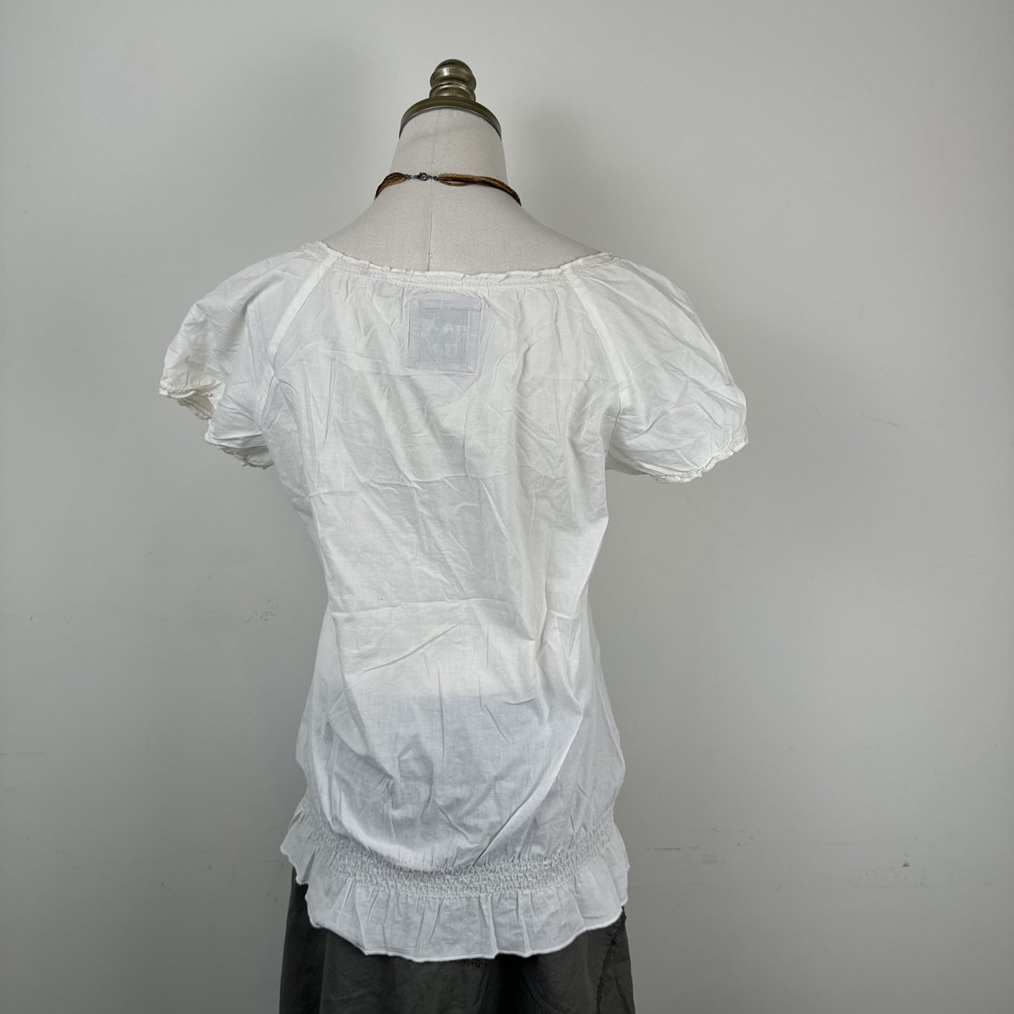 Esprit White Linen Off Shoulder Tie Up Beaded Top – view 4