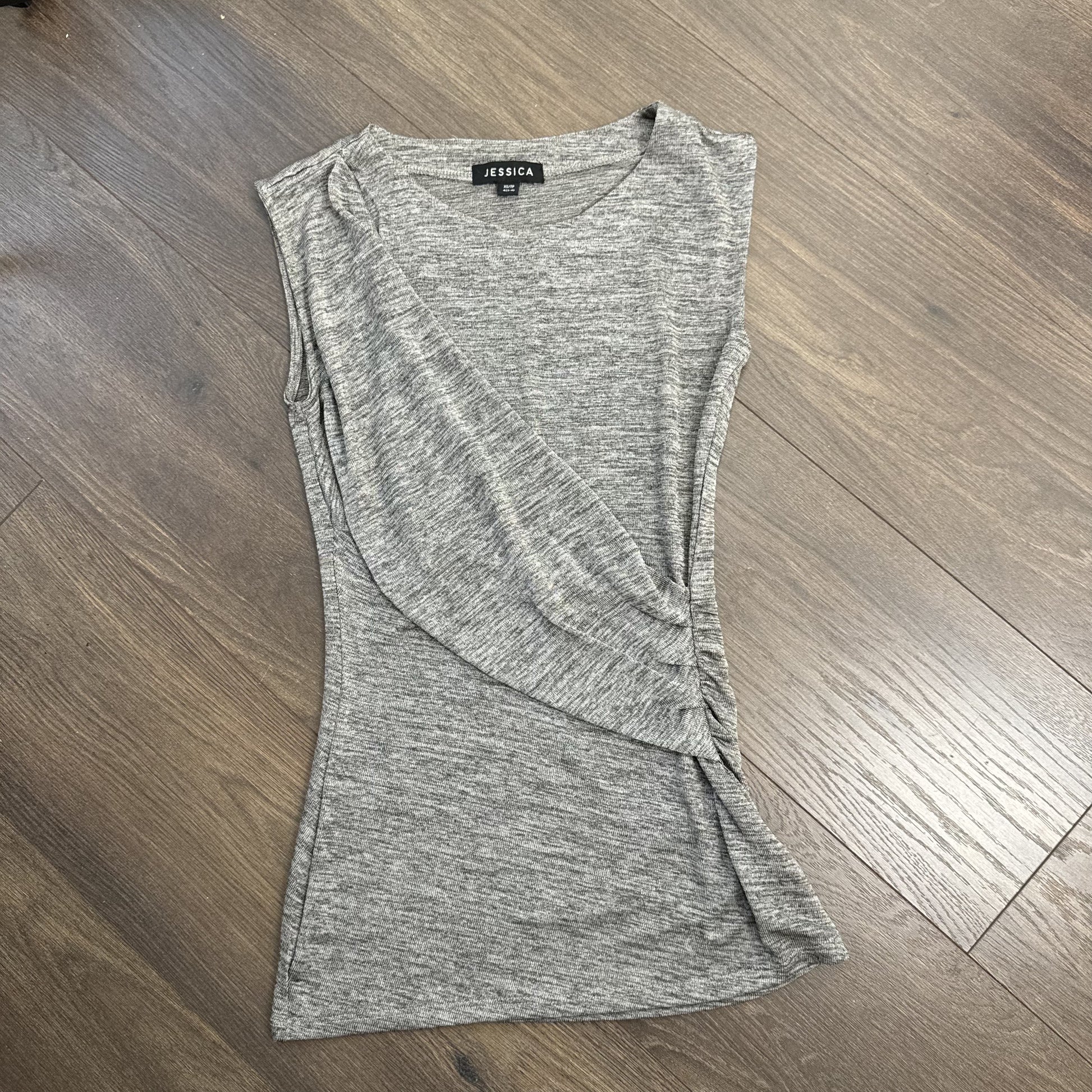 Grey High Neck Draped Sleeveless Top – view 8