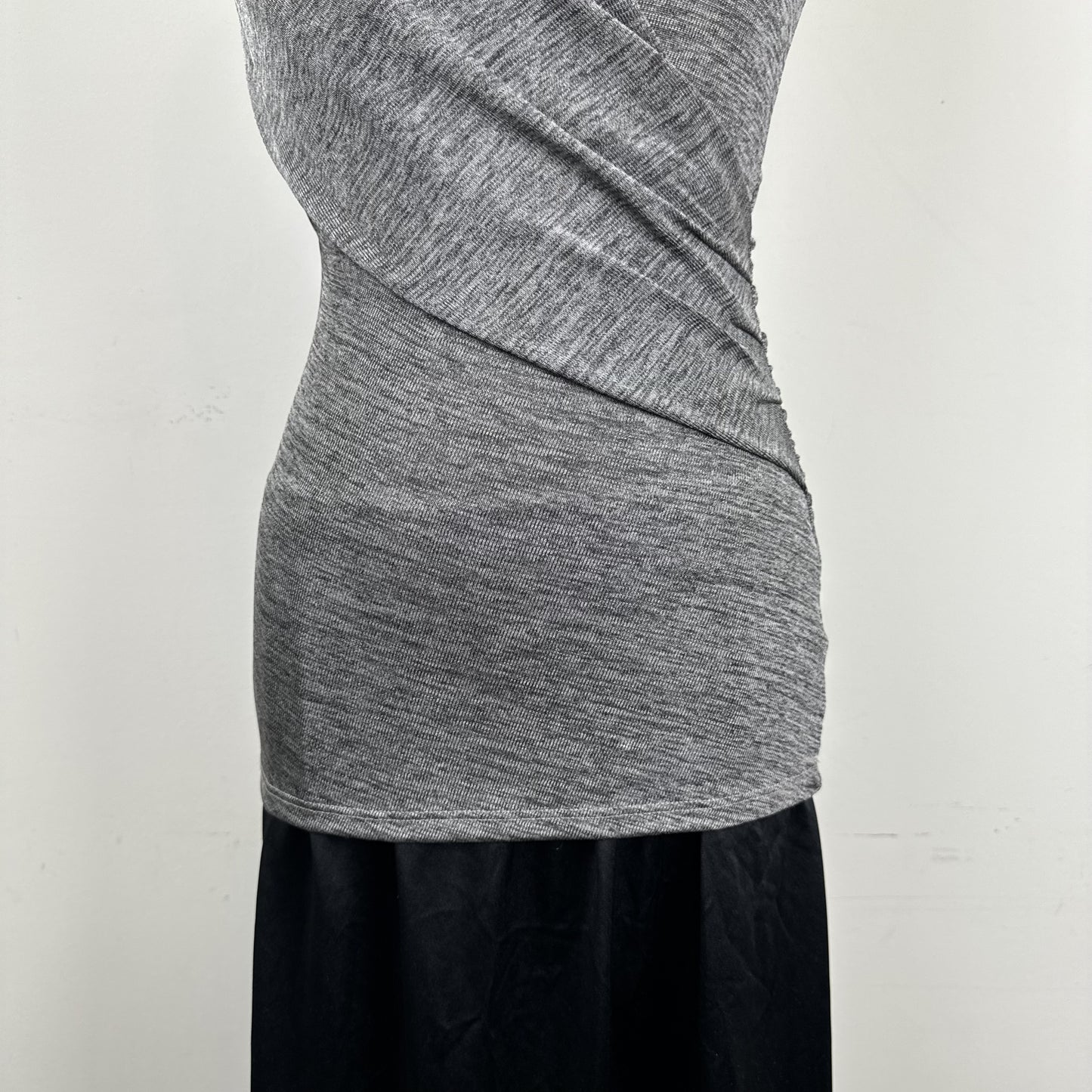 Grey High Neck Draped Sleeveless Top – view 7