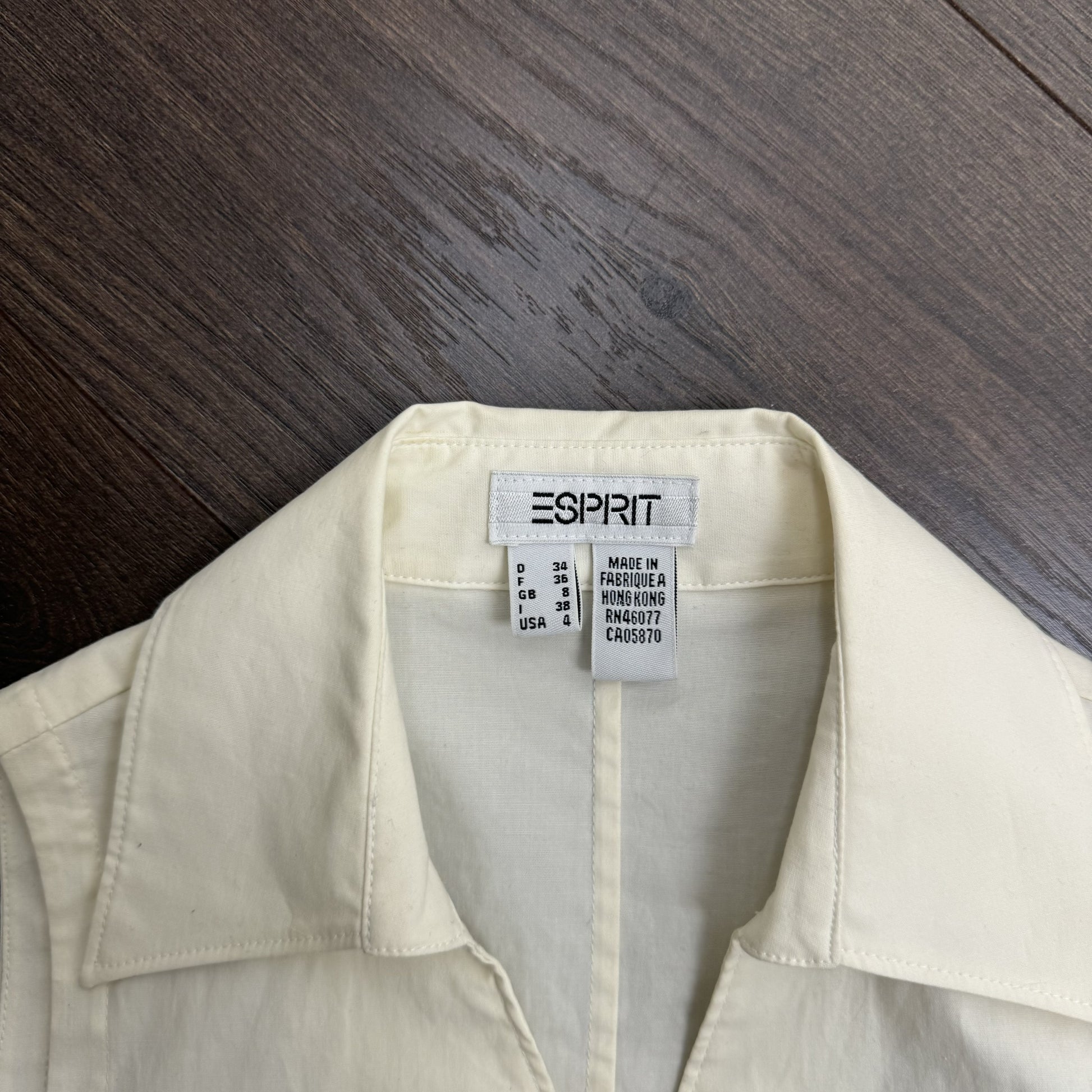 Vintage Esprit Cream Cotton Clip-Up Collar Vest – view 7