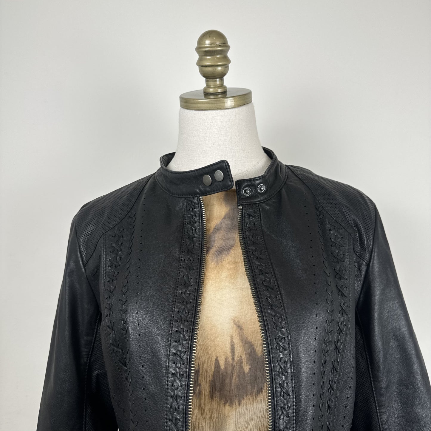 Danier Black Genuine Leather Lace Up Moto Jacket – view 6