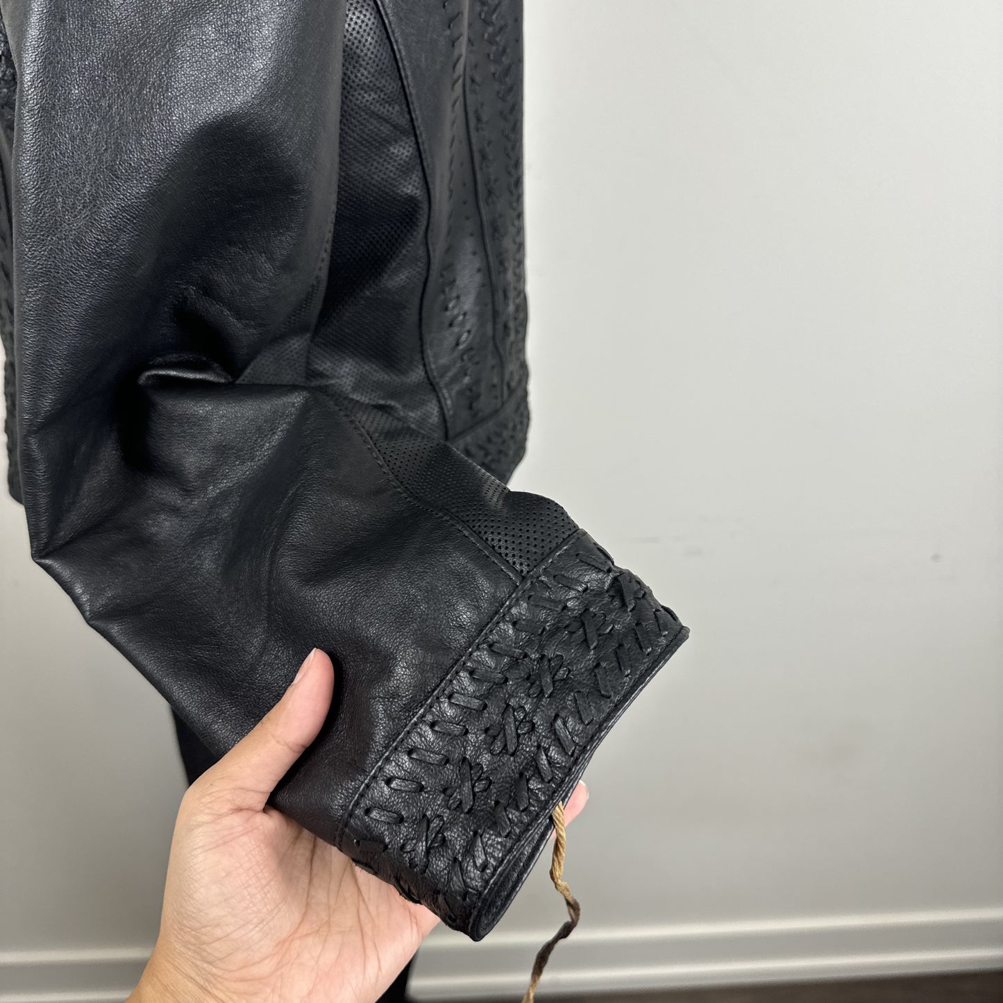 Danier Black Genuine Leather Lace Up Moto Jacket – view 8