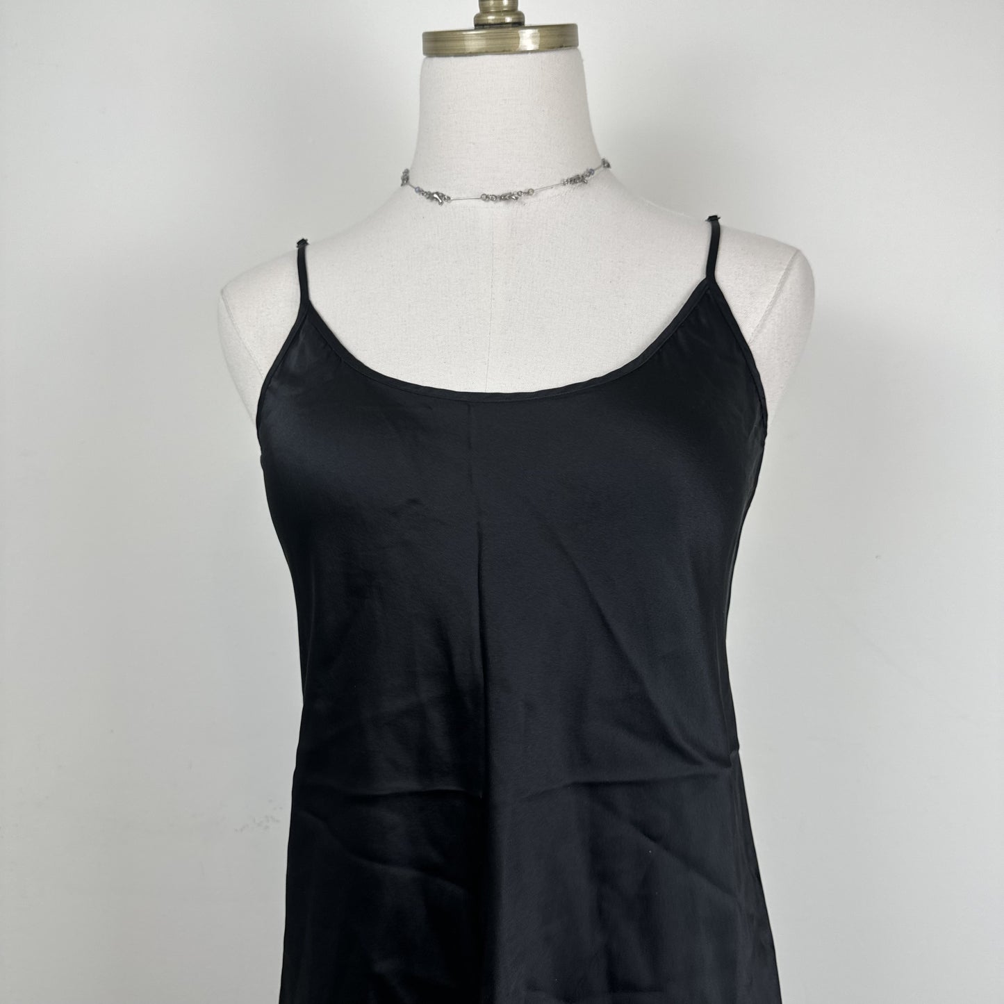 South Silk Black Mulberry Silk Mini Slip Dress – view 6