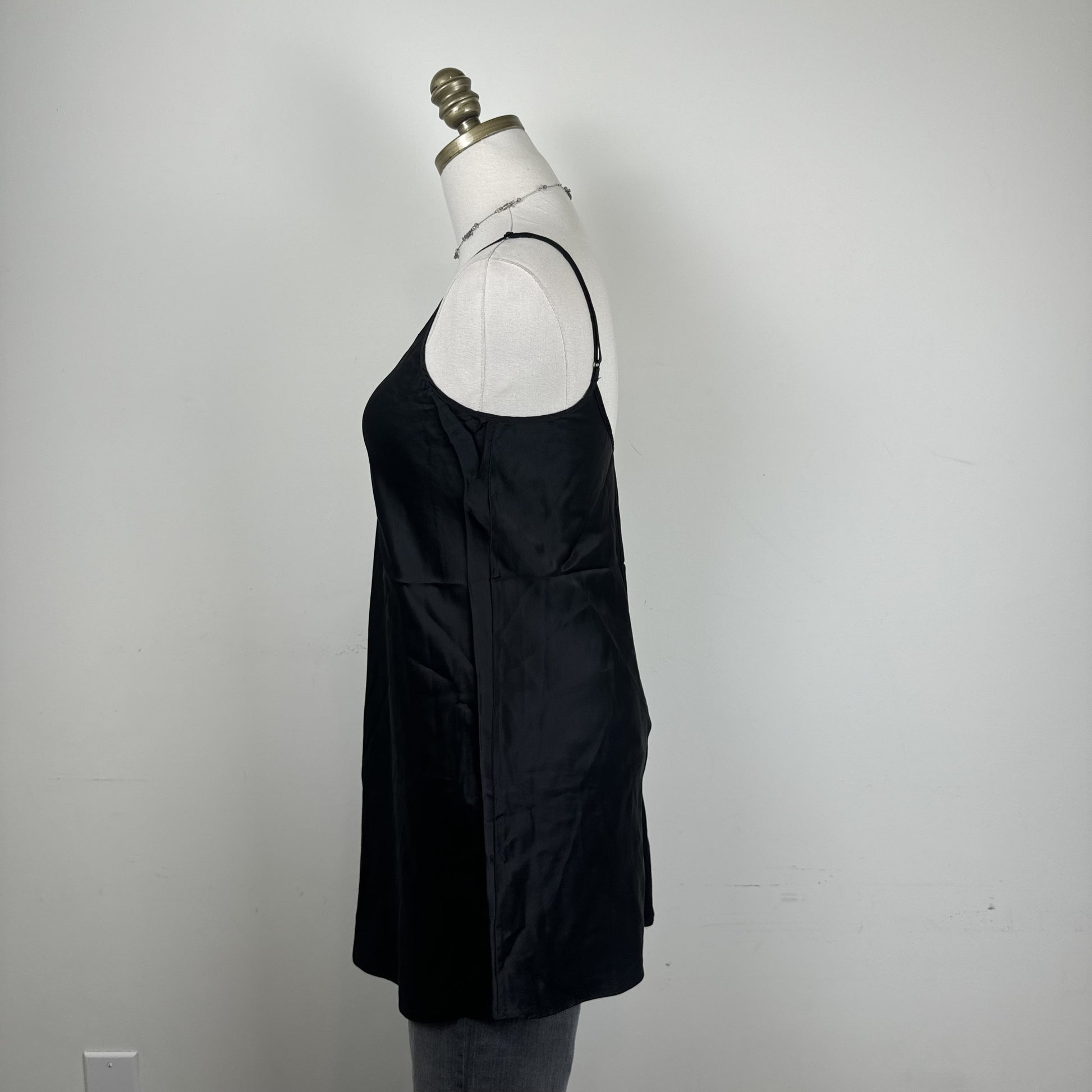 South Silk Black Mulberry Silk Mini Slip Dress – view 3