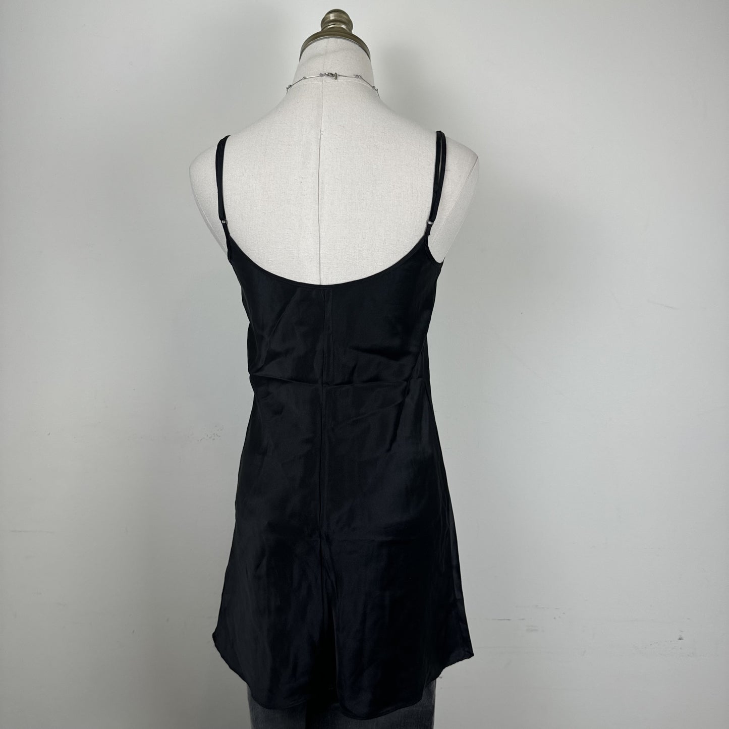 South Silk Black Mulberry Silk Mini Slip Dress – view 4