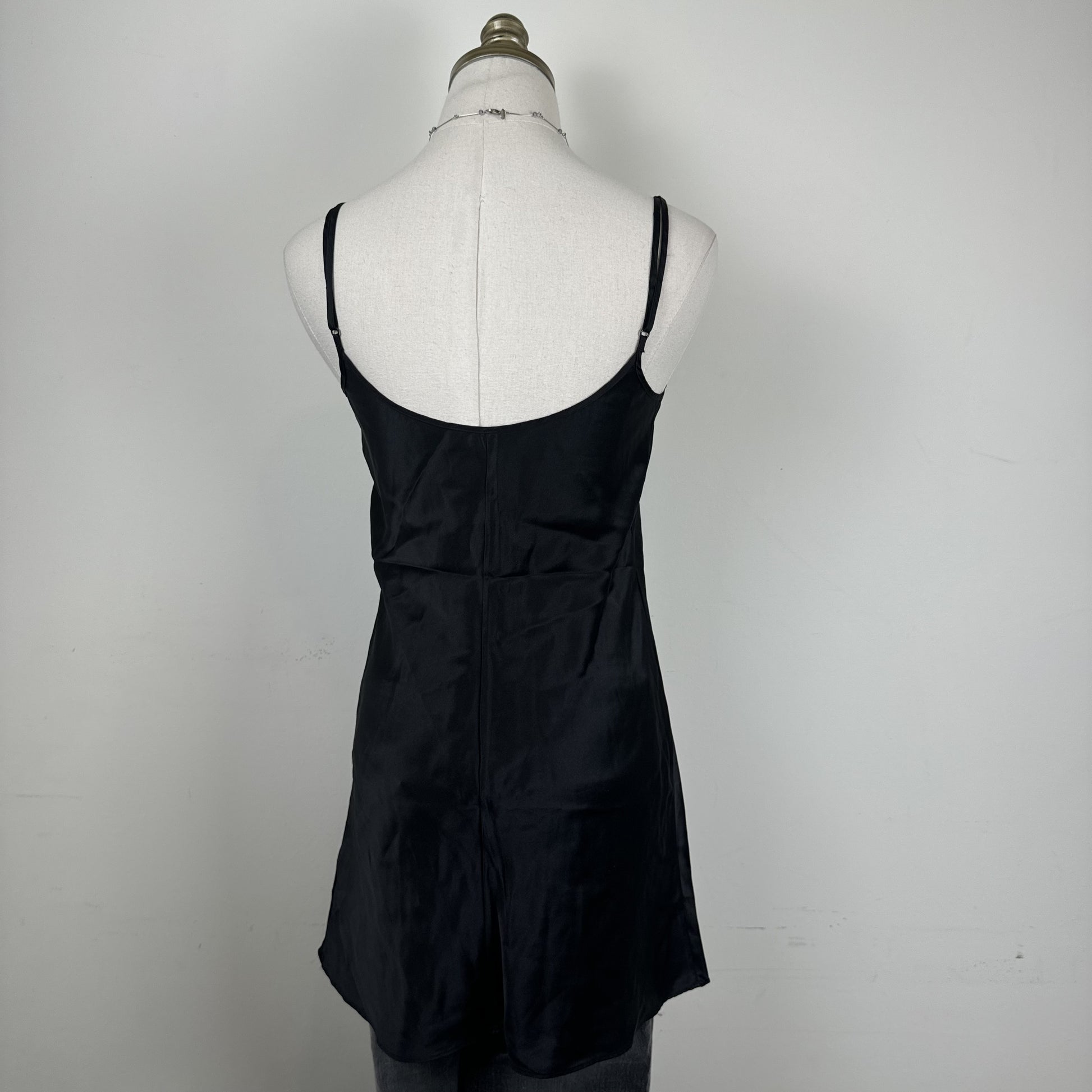 South Silk Black Mulberry Silk Mini Slip Dress – view 4