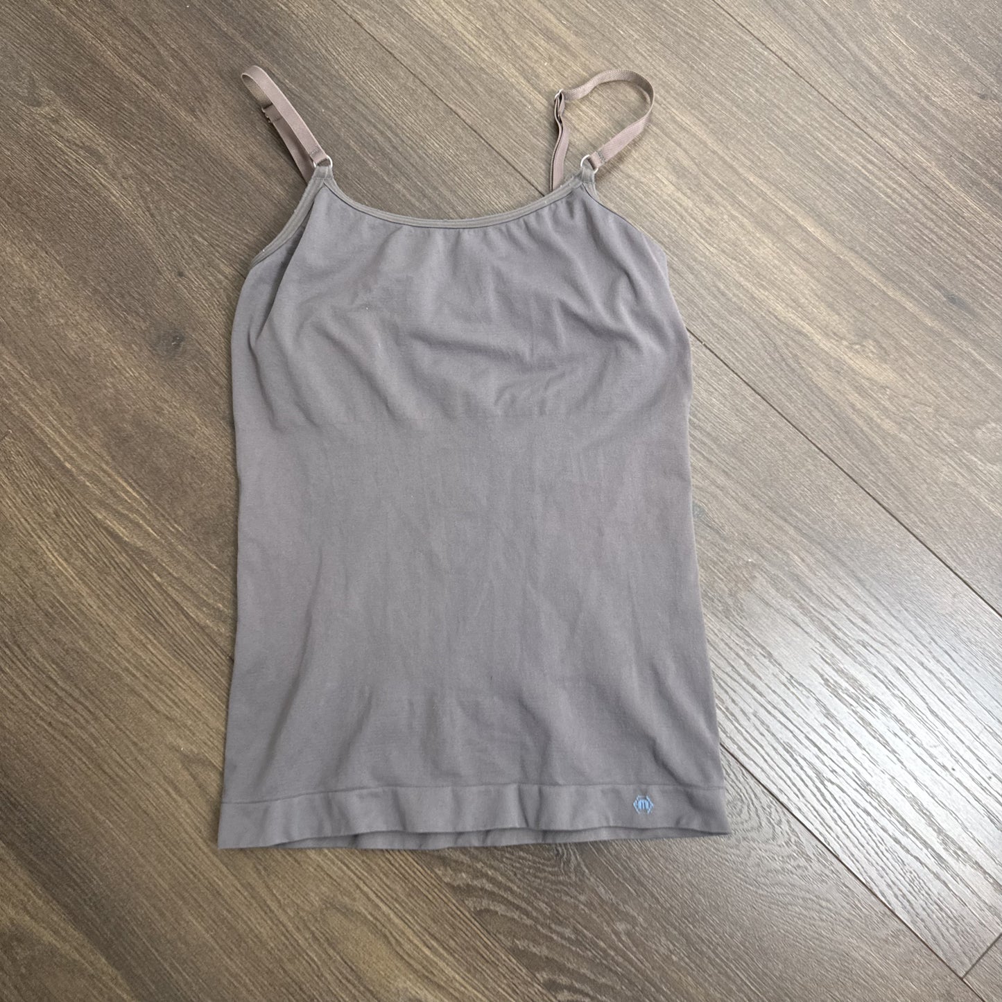 Miel Grey Purple Undertone Fitted Tank Top with Attached Bralette – view 7